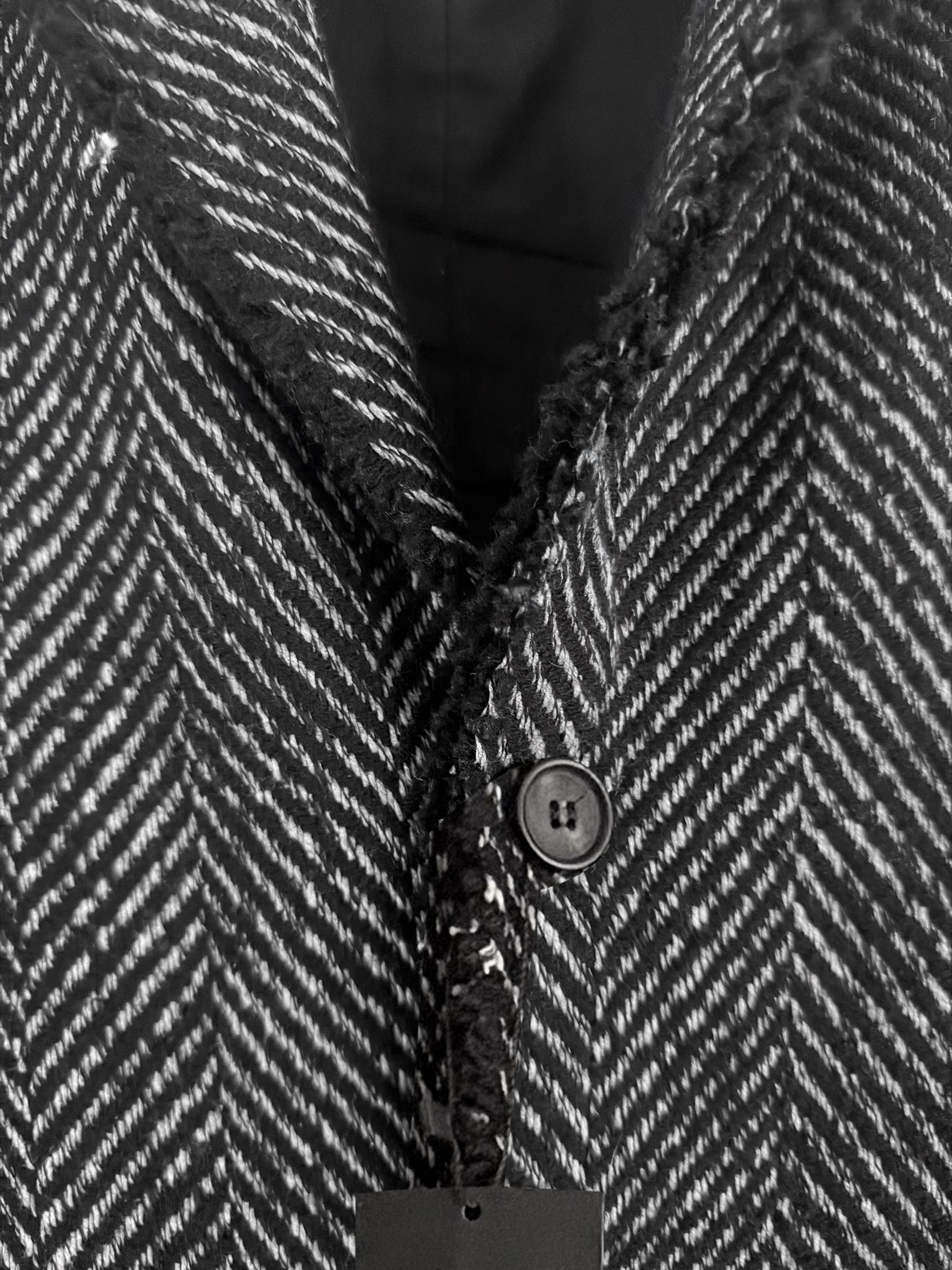 Avant Toi Distressed Herringbone Virgin Wool Coat Size US L / EU 52-54 / 3 - 6 Thumbnail