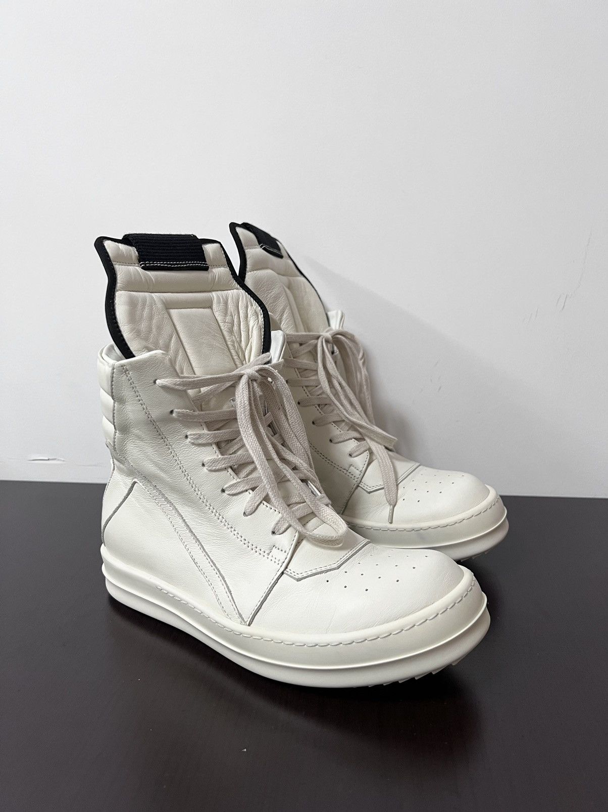 Rick Owens Rick owens geobasket black/milk sz 36 Size US 6 / IT 36 - 5 Thumbnail