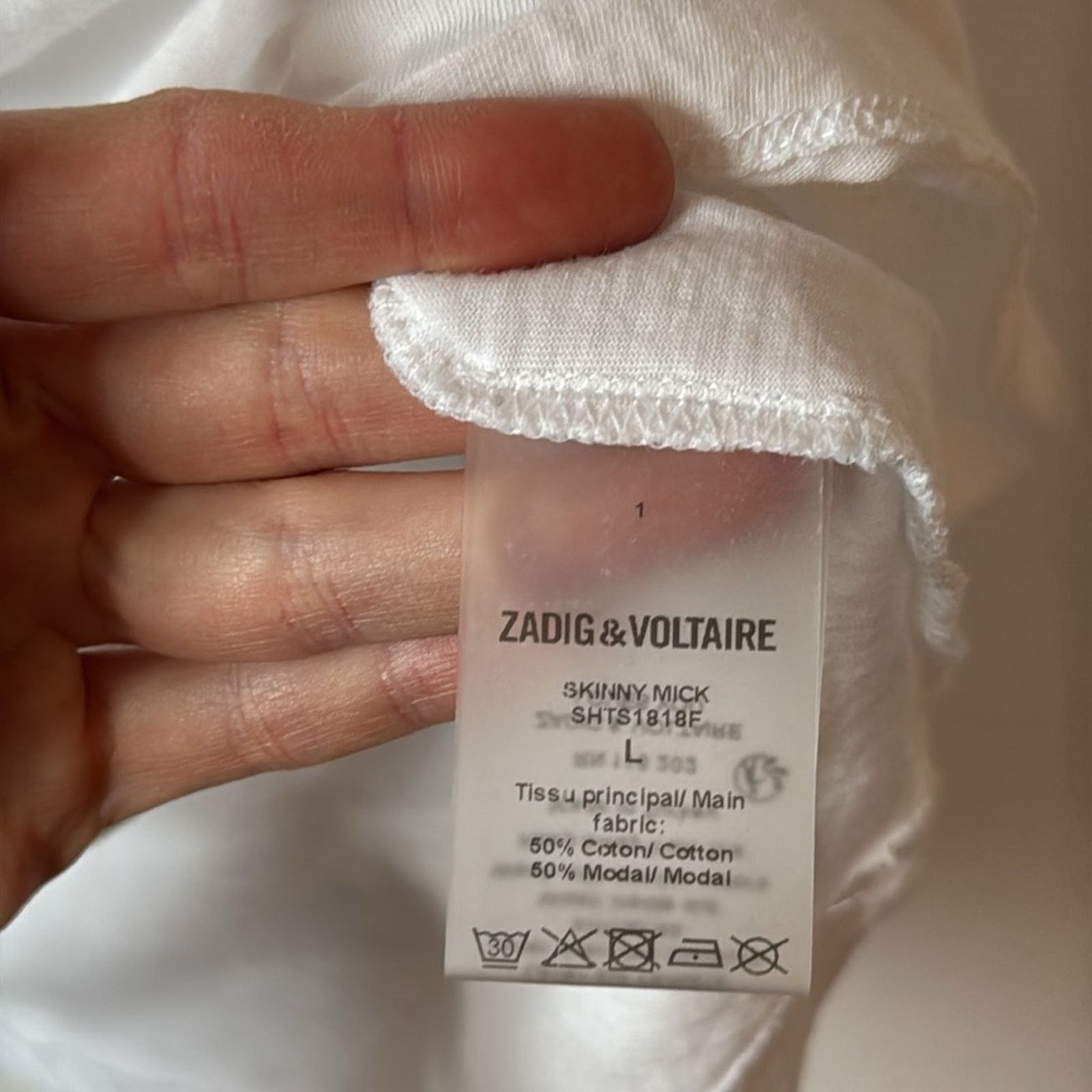 Zadig & Voltaire Zadig & Voltaire L Skinny Mick T-shirt in White Size L / US 10 / IT 46 - 9 Thumbnail
