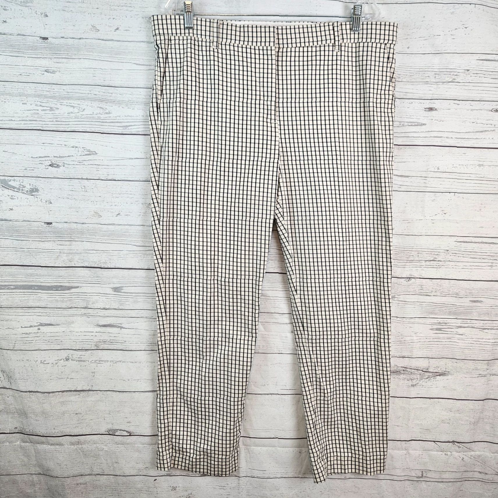 Ann Taylor Ann Taylor Womens Ankle Pants Sz 14 Black Beige Cotton Blend High Rise Pants Women 14 Black Beige Cotton Blend High Rise Size 36" / US 14 / IT 50 - 2 Thumbnail
