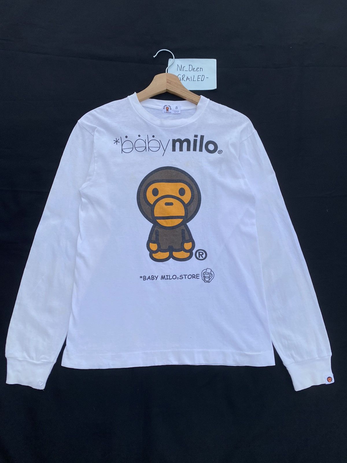Bape Rare Vintage Baby Milo by BAPE Longsleeve Tshirt Size US S / EU 44-46 / 1 - 1 Thumbnail