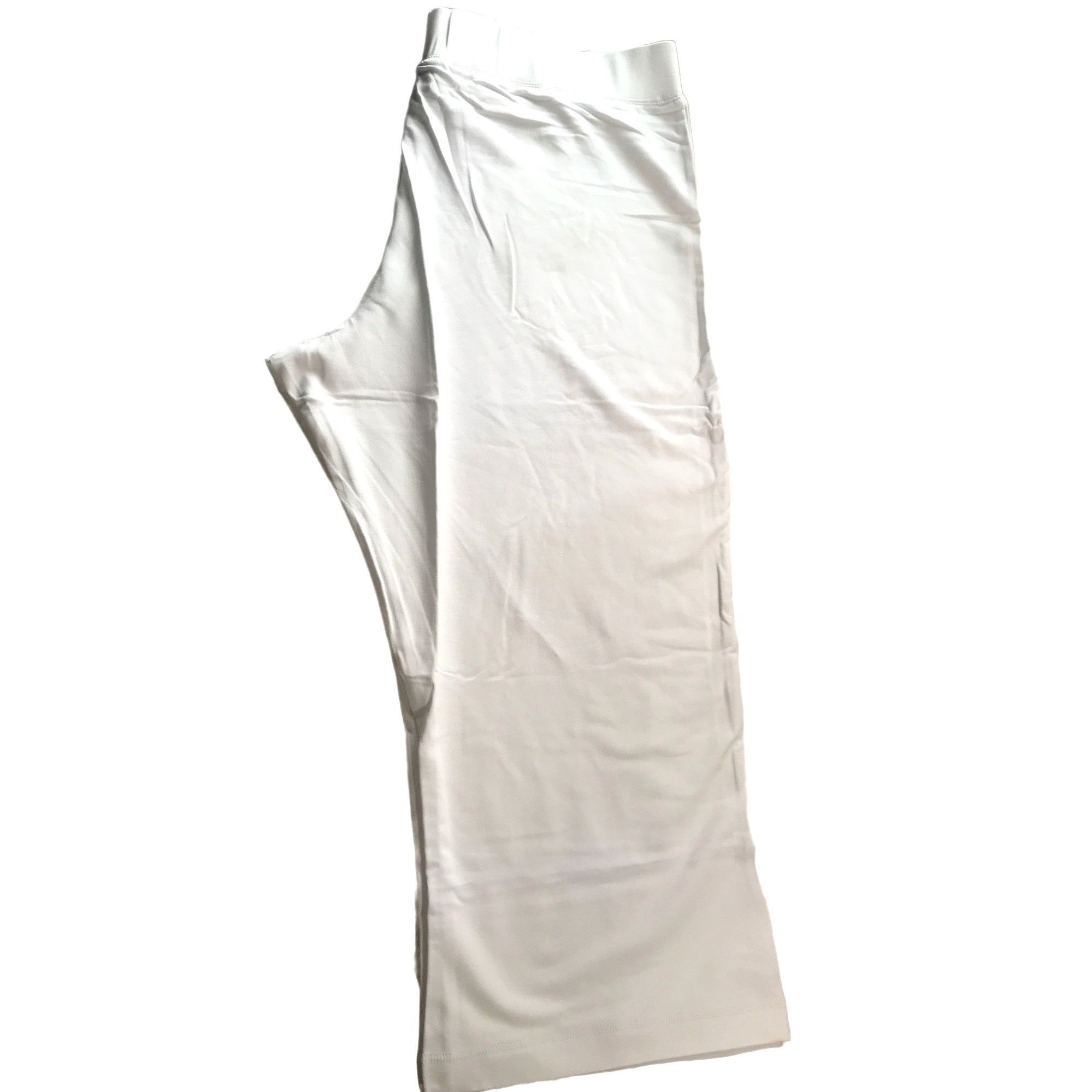 Designer Christine Alexander XXL Large White Cotton Capri Pant Sweats Size 42" / US 20 - 1 Thumbnail