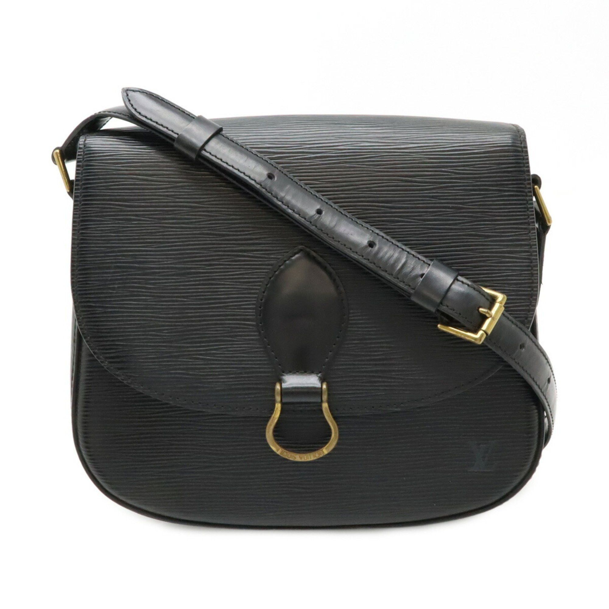 Louis Vuitton Epi Saint-Cloud Shoulder Bag Pochette Leather Noir Black M52192, Women's