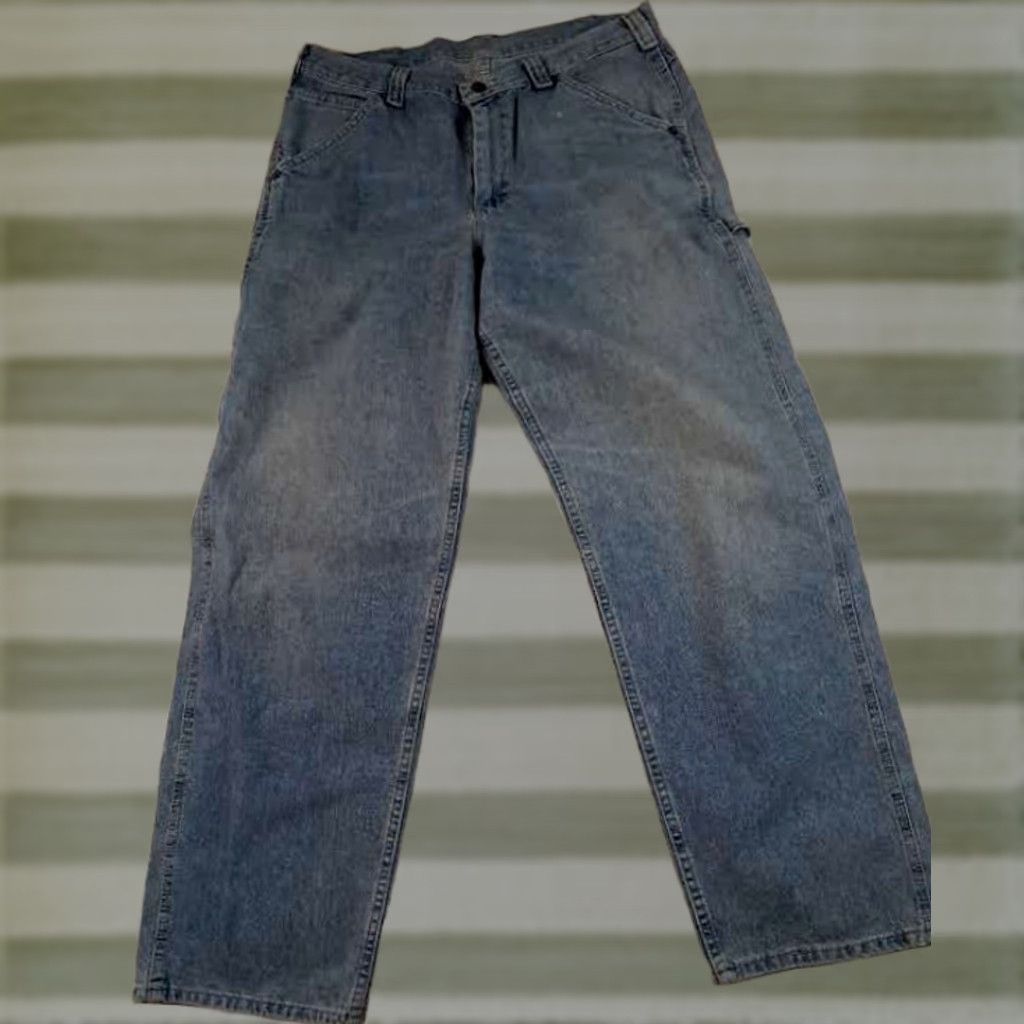 Lee Lee Jeans Carpenter Cargo Mens Blue 34x31 EUC Classic Fit Cotton Inseam 31 Jeans Men’s Regular Size US 34 / EU 50 - 1 Thumbnail