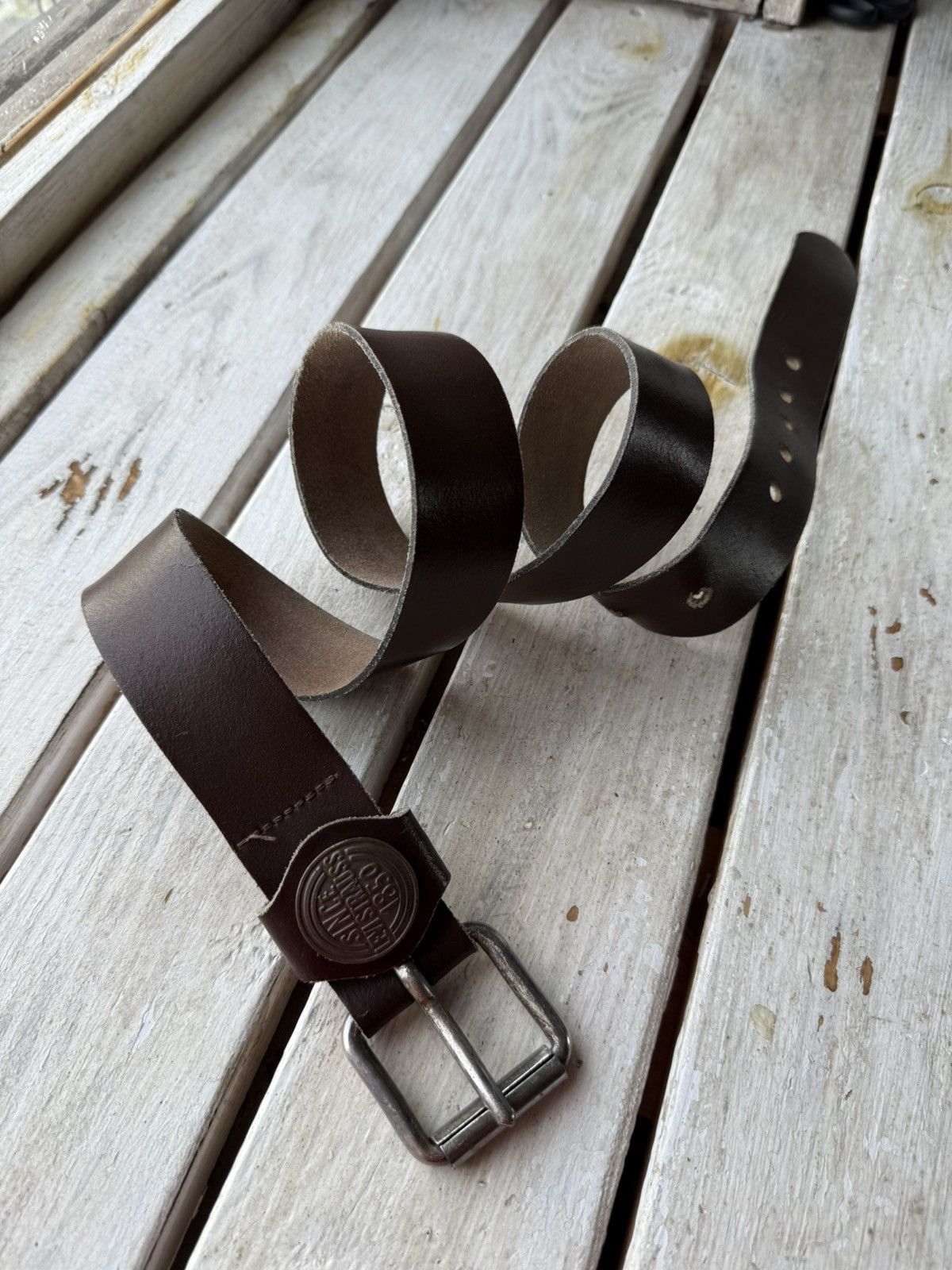Levi's × Levi's Vintage Clothing × Vintage Cowboy 90s Levi’s Leather Black Belt Made In Italy Size ONE SIZE - 2 Thumbnail