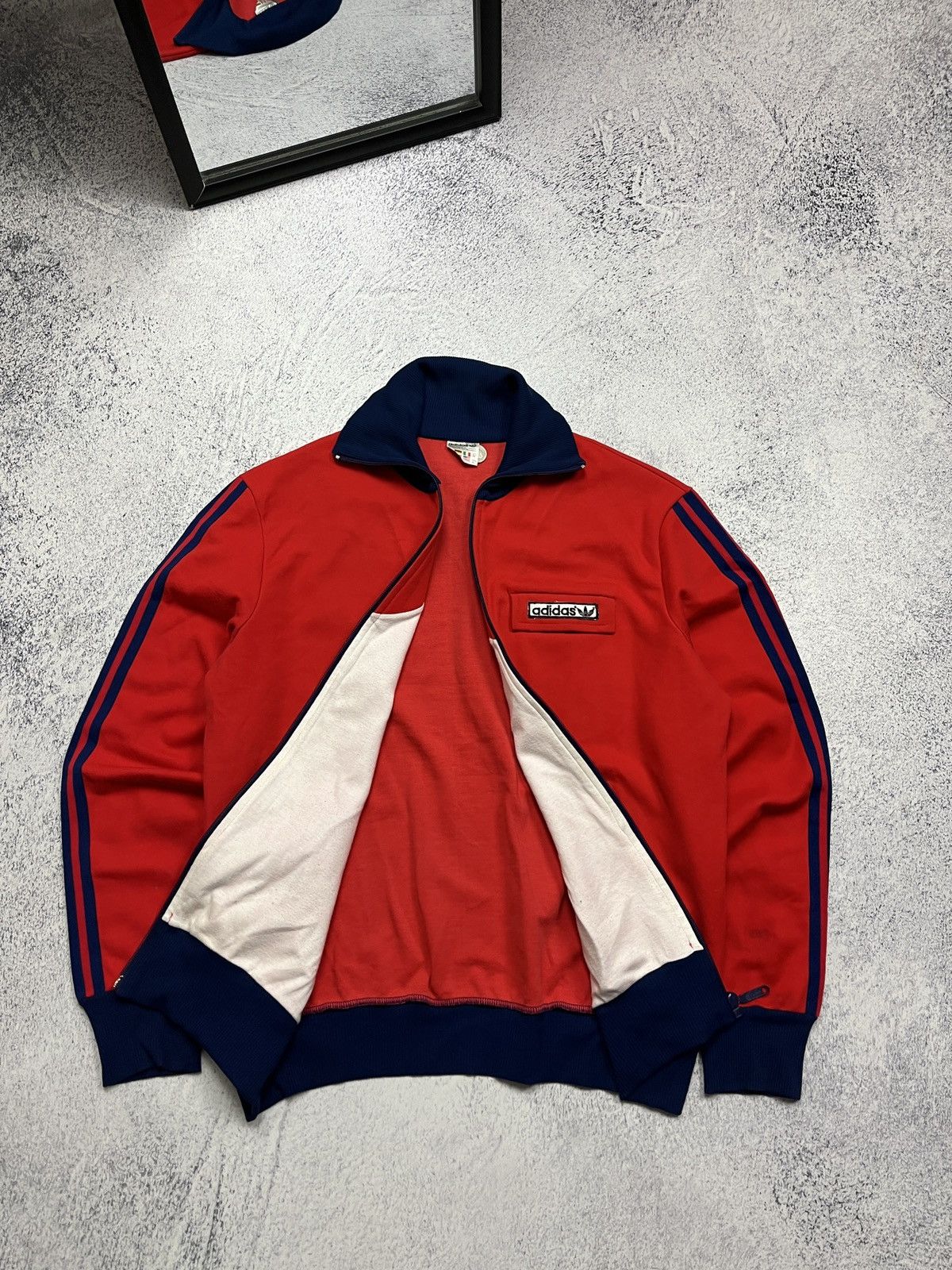 Adidas Vintage 90's Adidas Retro YUGOSLAVIA Red Zip Track Jacket Size US M / EU 48-50 / 2 - 13 Thumbnail