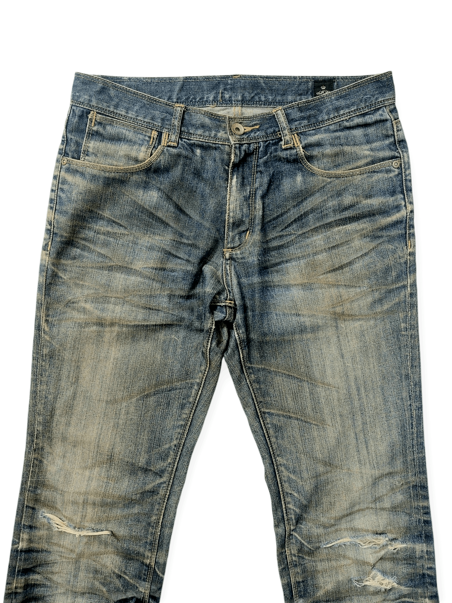 Japanese Brand × semanticdesign Semantic Design Whiskers Distressed Denim Size US 32 / EU 48 - 3 Thumbnail