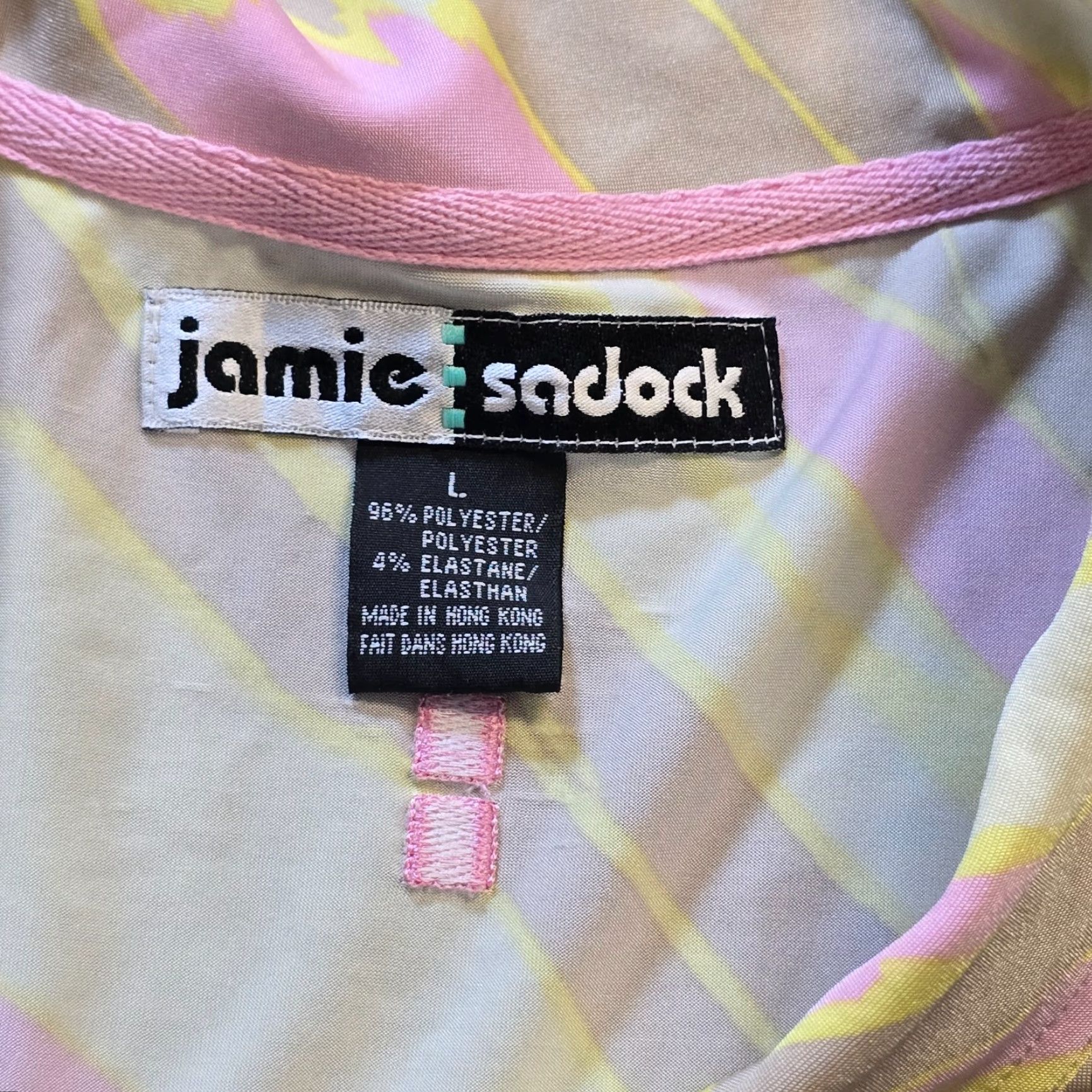 Vintage Jamie Sadock Top Womens Large Yellow Zebra Golf Performance Stretchy Casual Shirt Catwalk Sportswear Ladies Size L / US 10 / IT 46 - 4 Thumbnail