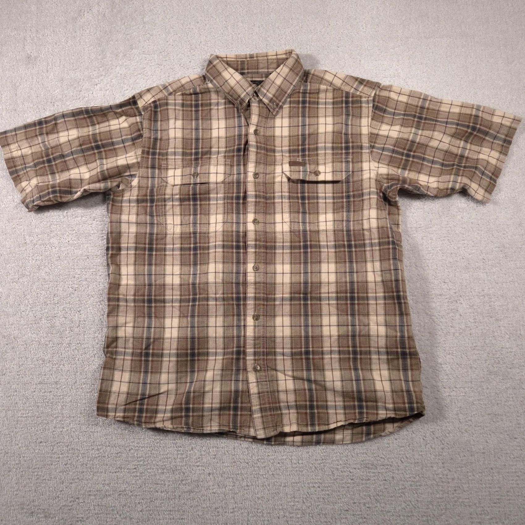 Vintage RedHead Shirt Mens Large Brown Plaid Short Sleeve Button-Front Pocketed Size US L / EU 52-54 / 3 - 2 Thumbnail