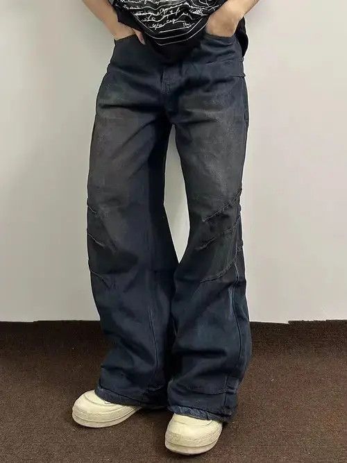 Other Street Hip Hop Scratch Vintage Y2K Micro Flare Jeans Size US 32 / EU 48 - 1 Preview