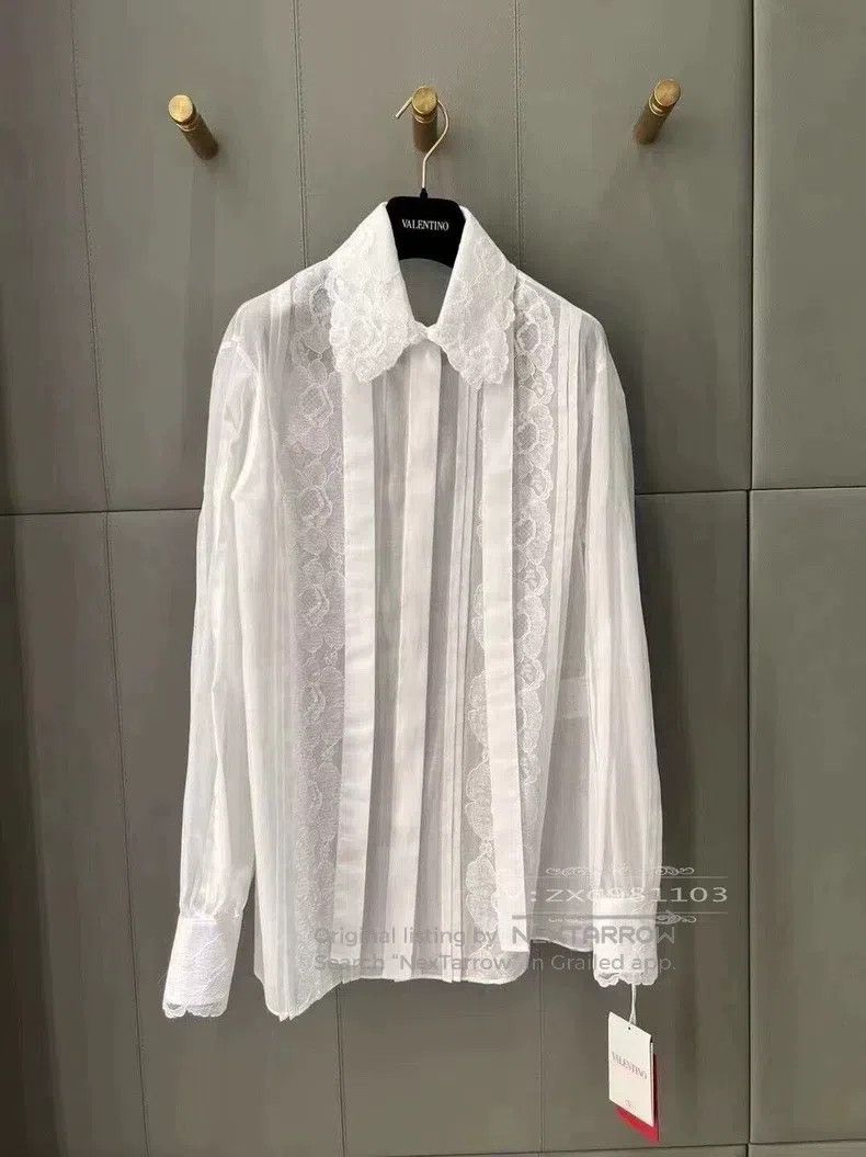 Valentino Valentino Lace embroidered patch lace-up long-sleeved shir Size M / US 6-8 / IT 42-44 - 1 Thumbnail