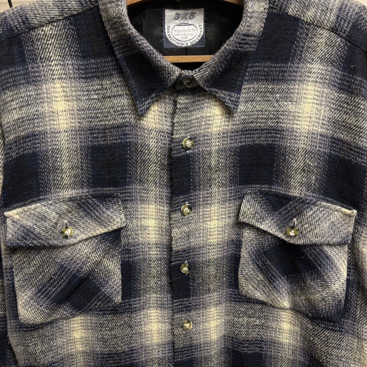 Vintage Vintage Rare 80’s Flannel Shirt 2 Pocket Grunge Punk Size US XL / EU 56 / 4 - 3 Thumbnail