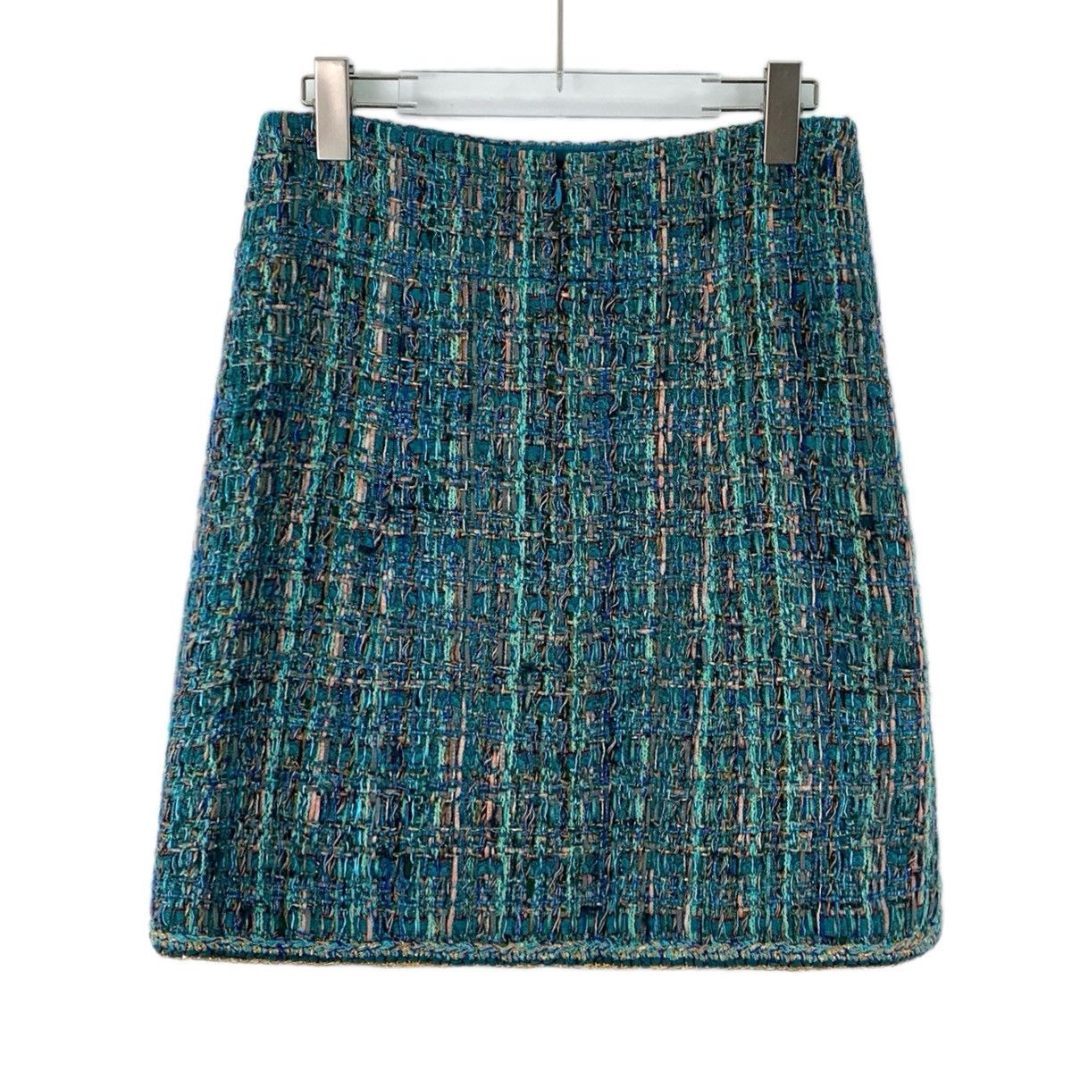 Chanel Chanel Dark Blue Check Woven Tweed Casual Skirt K26WX Size 26" / US 2 / IT 38 - 2 Thumbnail