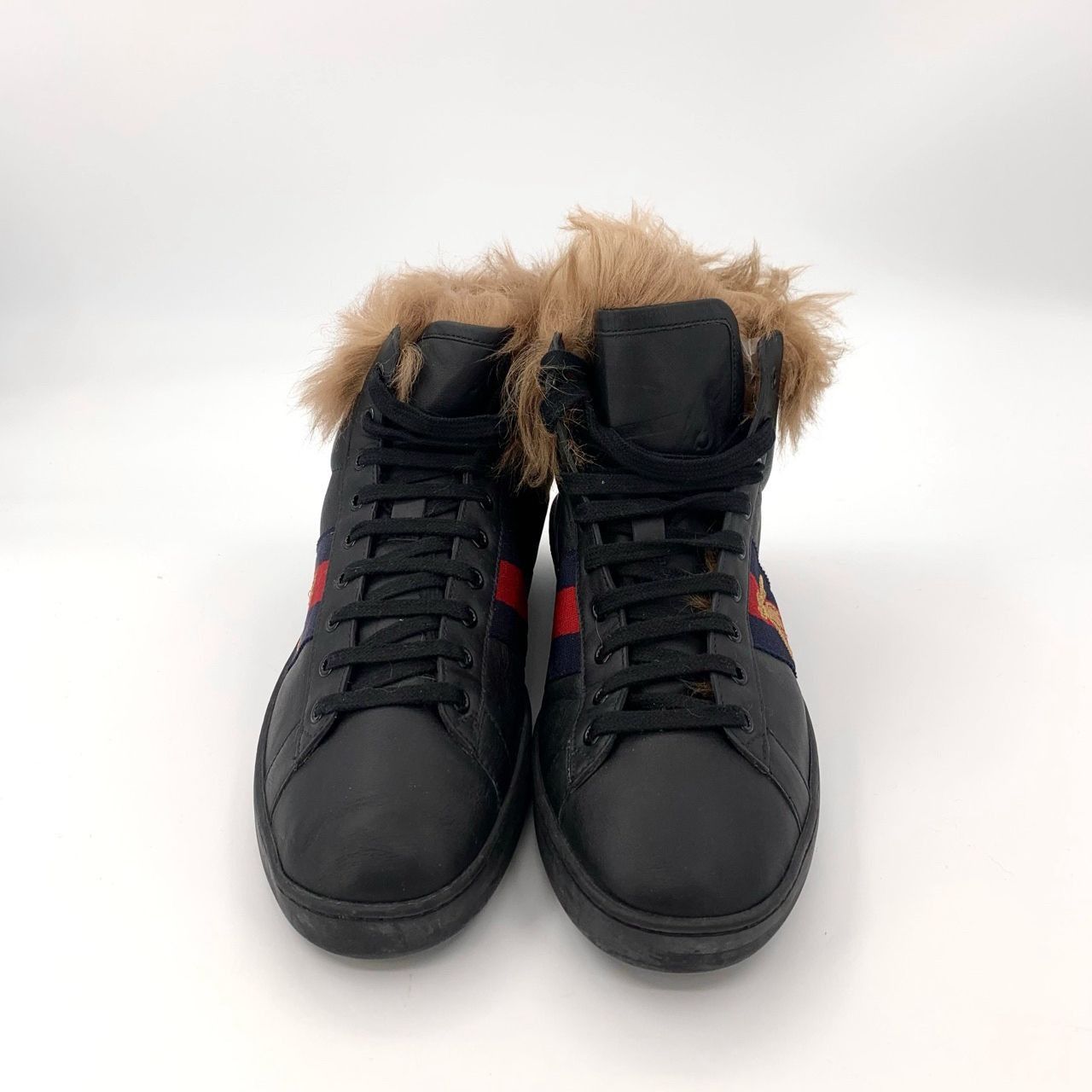 Gucci [Gucci] Ace Red/Blue Web Stripe Bee-Embroidered Lace-Up Snea Size US 10.5 / IT 40.5 - 6 Thumbnail