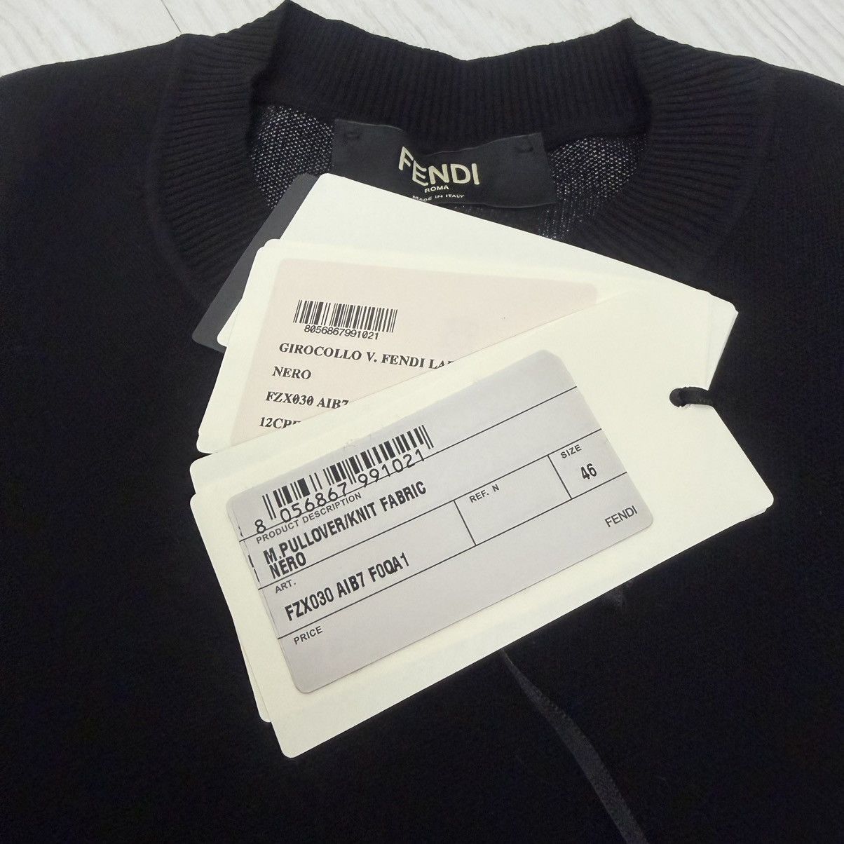 Fendi Fendi FZX030 Logo Knit Sweatshirt Sweater Black Size US S / EU 44-46 / 1 - 12 Thumbnail