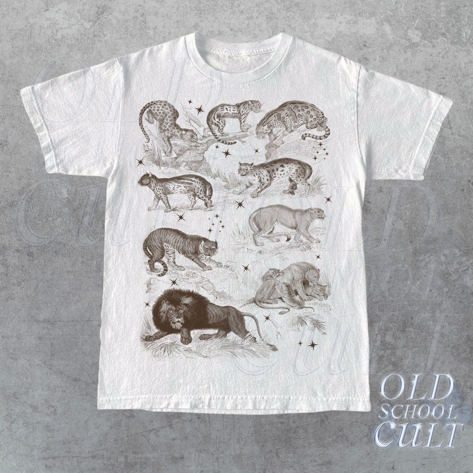 The Unbranded Brand Cat Species Vintage 90s Tattoo Tshirt Size US L / EU 52-54 / 3 - 3 Thumbnail