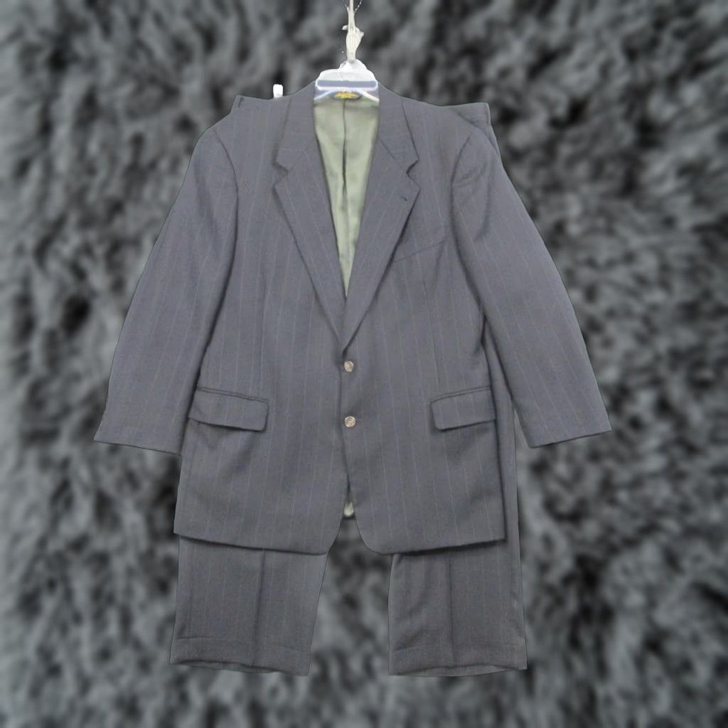 Brooks Brothers Brooks Brothers Suit Mens 43R Gray Pinstripe 100% Wool Made in USA 2 Button 2 Piece Regular Notch Lapel Mens Size 46R - 1 Thumbnail