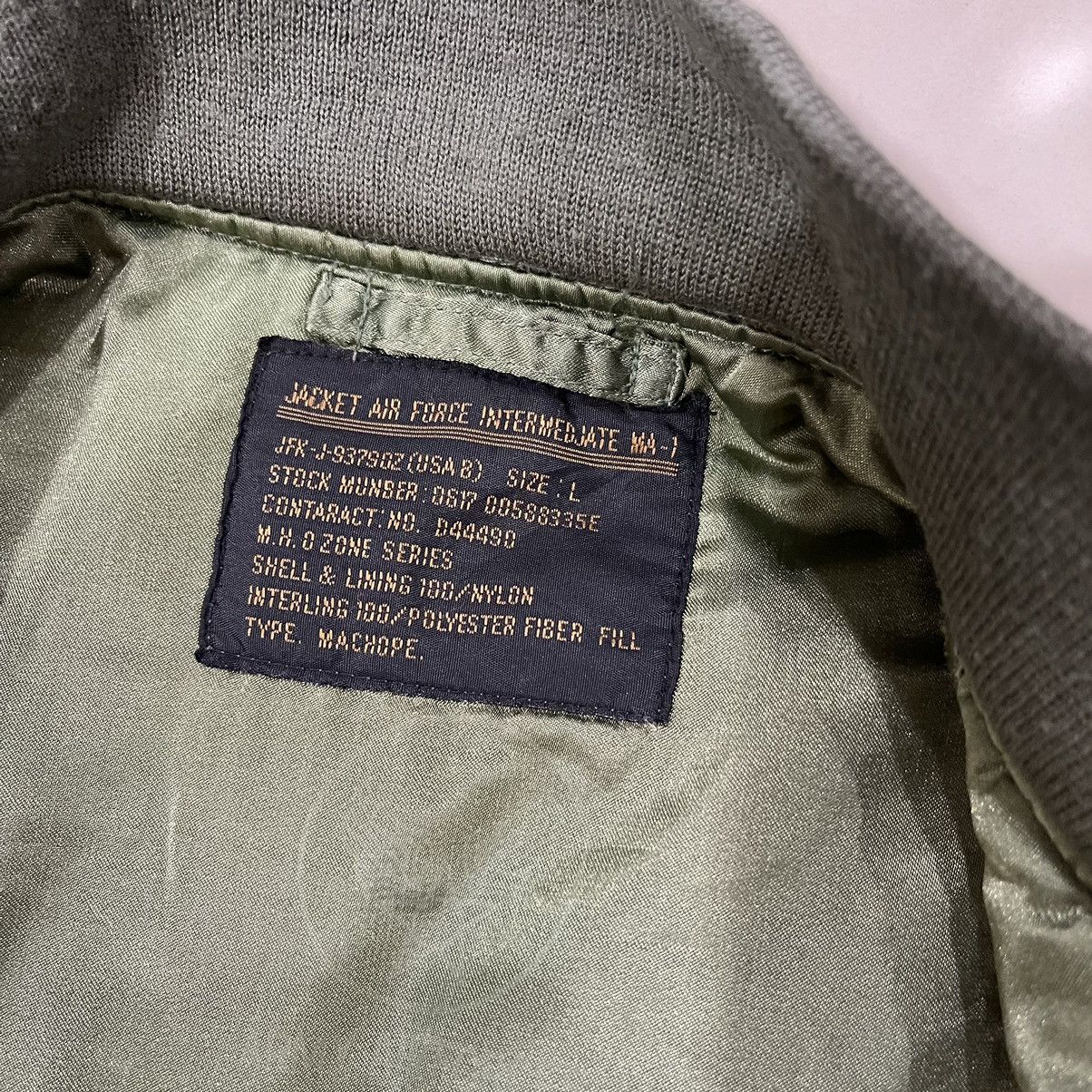Japanese Brand Vintage Machope MA-1 Army Air Force Flight Bomber Jacket Size US M / EU 48-50 / 2 - 14 Thumbnail