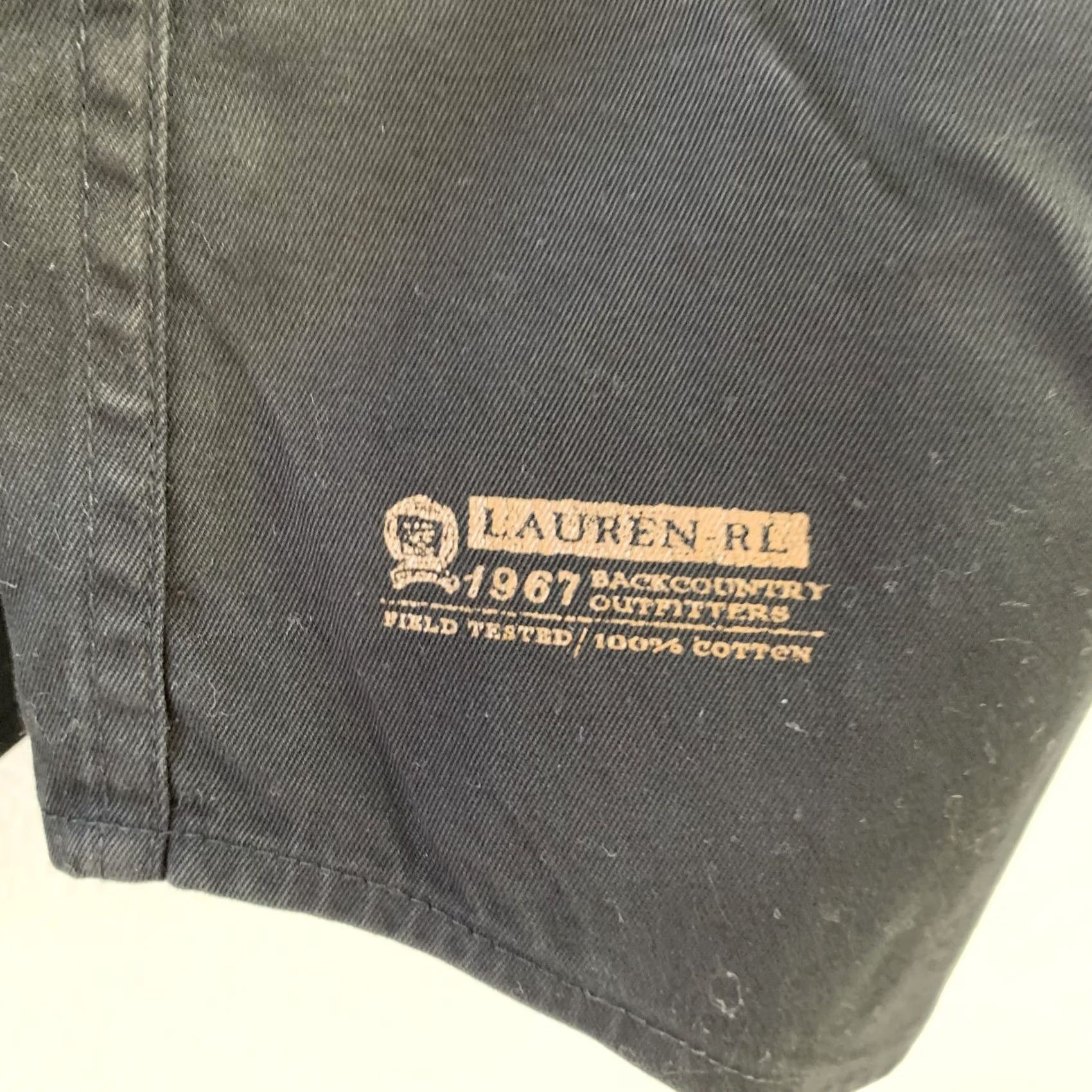 Ralph Lauren VINTAGE? (No) Lauren Ralph Lauren Button-Up Shirt Black Cotton Safari Shirt Top Womens S Long Sleeve - Note: Do not include question. Size S / US 4 / IT 40 - 2 Thumbnail