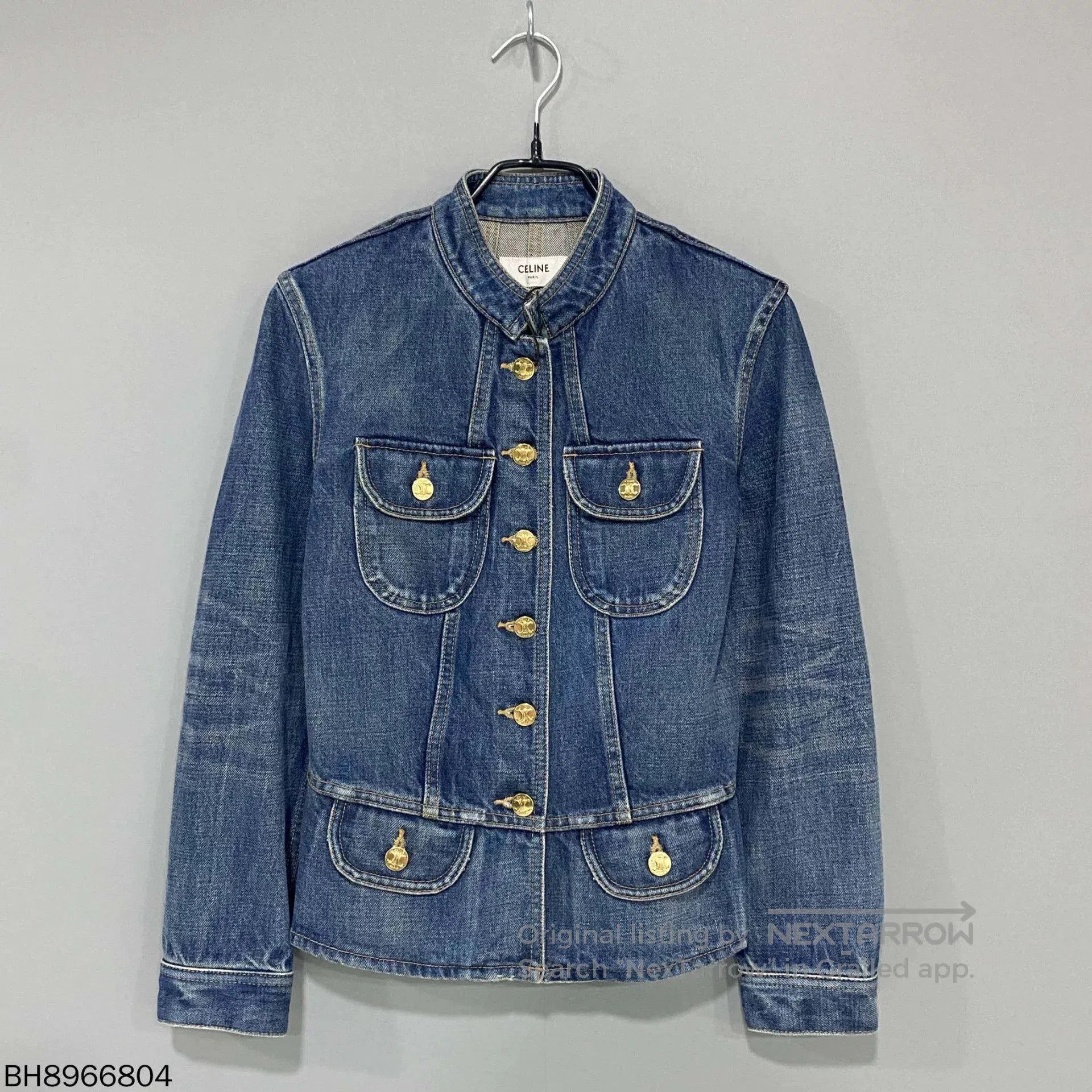 Celine Celine Gold Button Slim Stand Collar Denim Jacket. Size S / US 4 / IT 40 - 1 Thumbnail