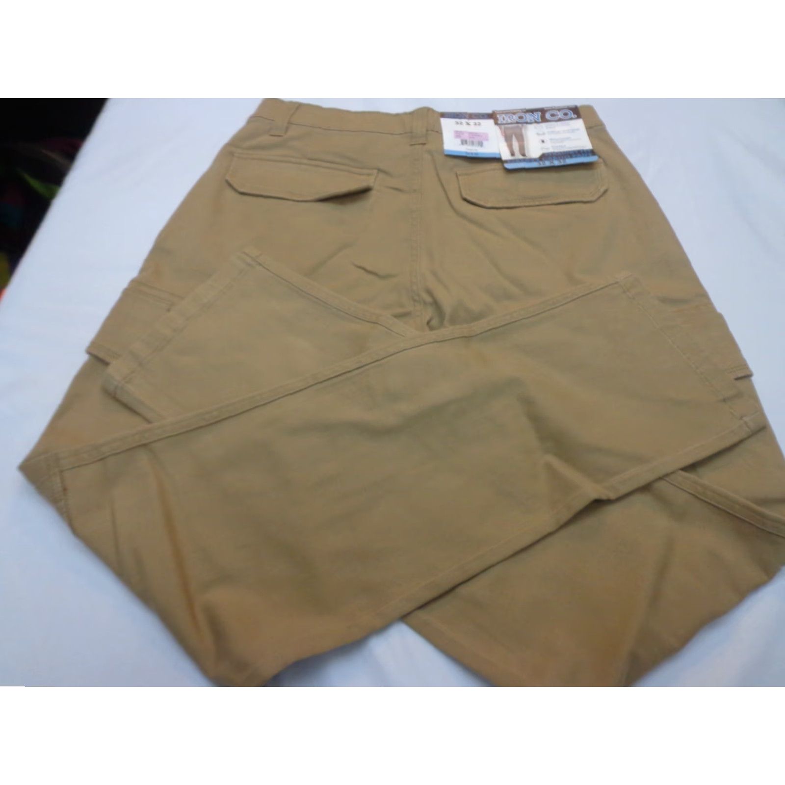 Vintage IRON Co. Liberty Cargo Pants Men 32x32 Beige Khaki 98% Cotton 2% Spandex Stretch Straight Cargo Weave Boardwalk Size US 32 / EU 48 - 5 Thumbnail