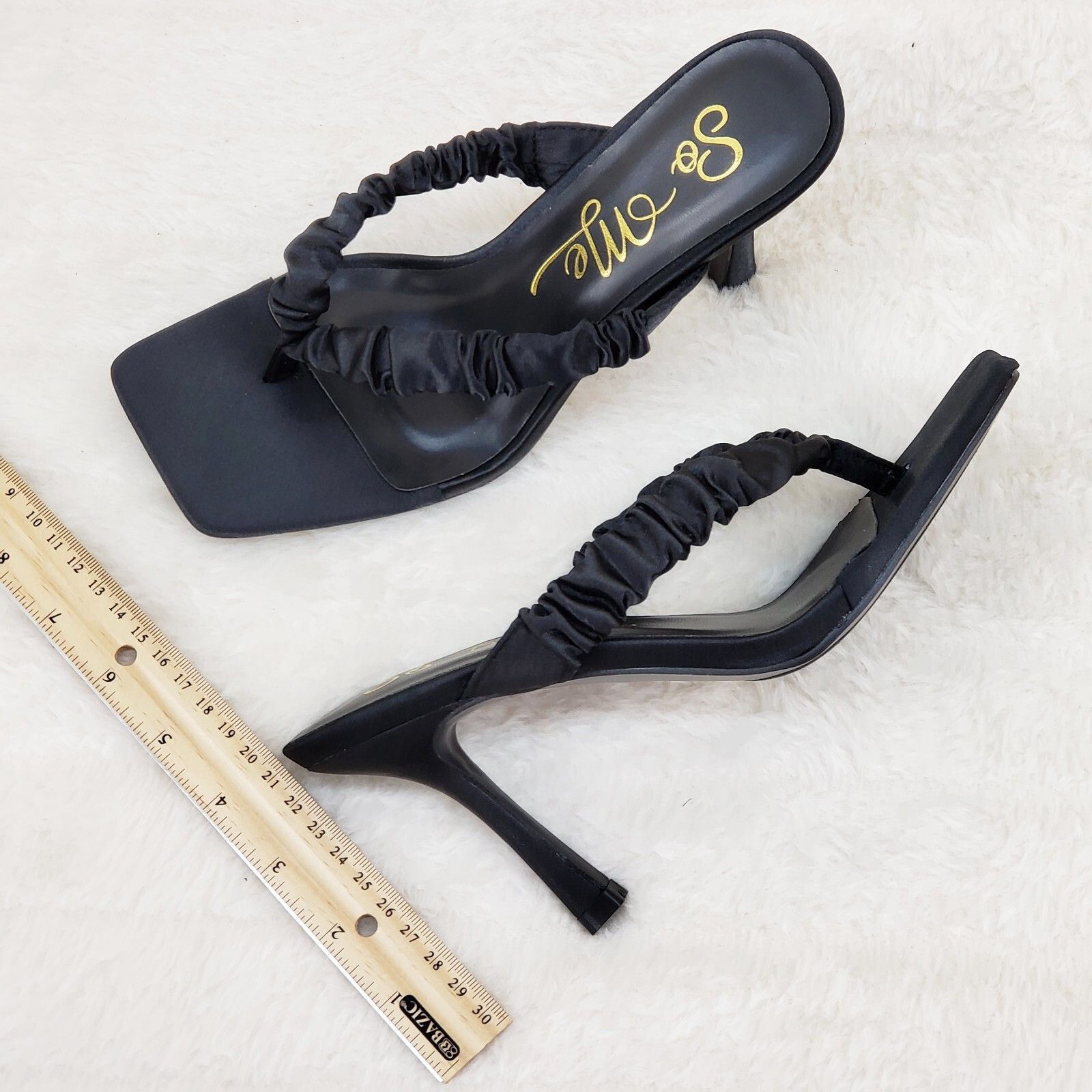 Other Riana Scrunch Strap Square Toe Thong Slip On Sandals (US Sh Size US 5.5 / IT 35.5 - 2 Thumbnail