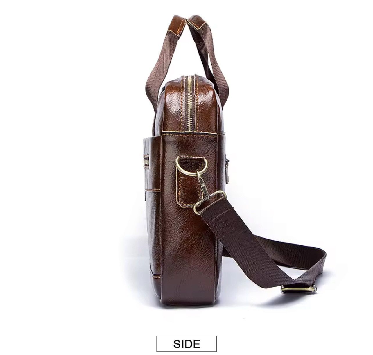 Leather Vintage Brown Leather Duffel Bag | Premium Travel Weekender Size ONE SIZE - 9 Thumbnail