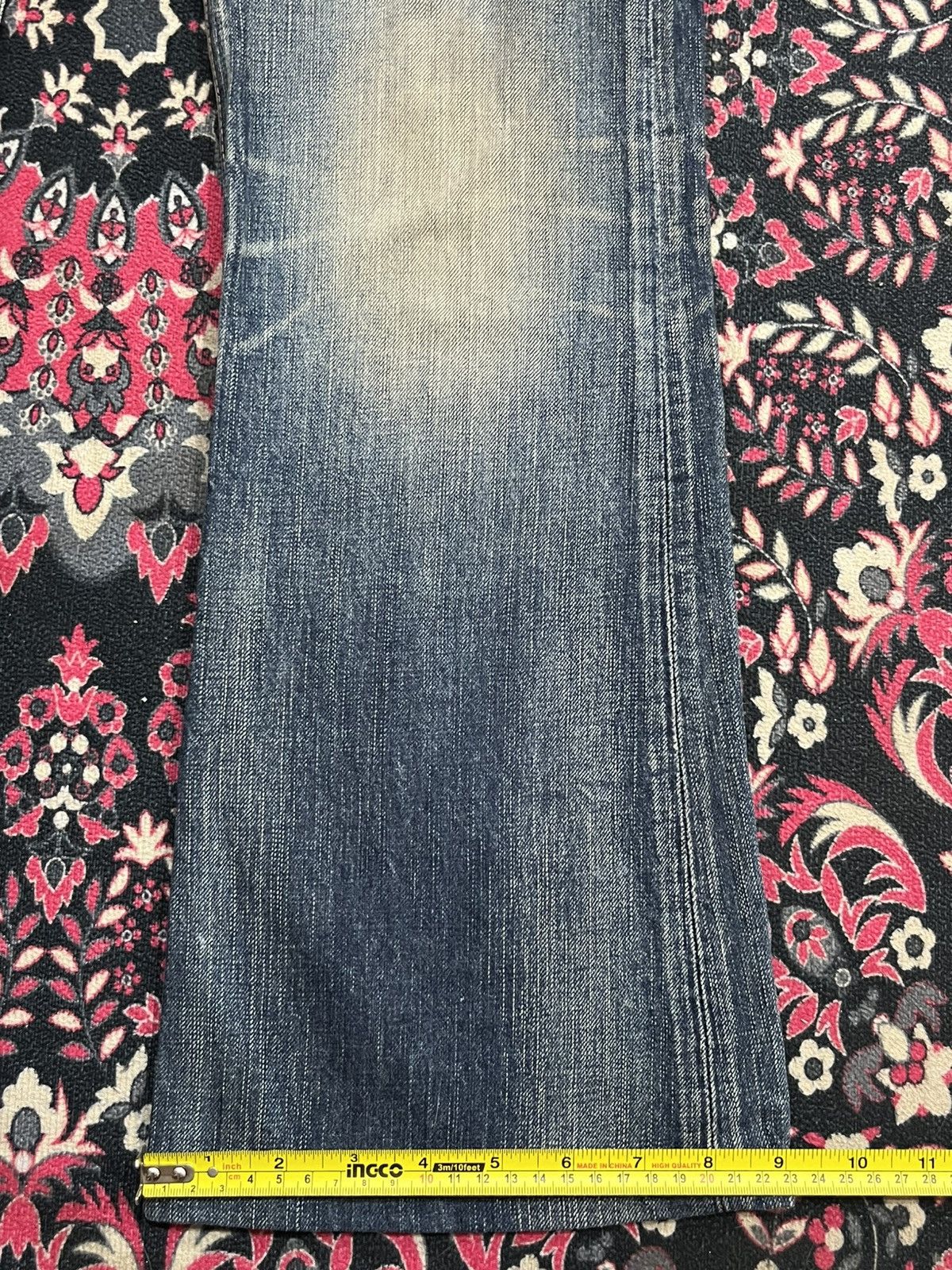 If Six Was Nine Edwin 503 Sashiko Pocket Studded Skull Painting Flare Jeans Size 28" / US 6 / IT 42 - 15 Thumbnail