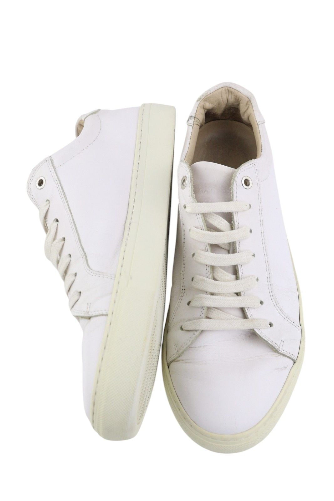 Suitsupply FW1404 EU42 White Leather Almond Toe Sneakers 83574 Size US 9 / EU 42 - 6 Thumbnail