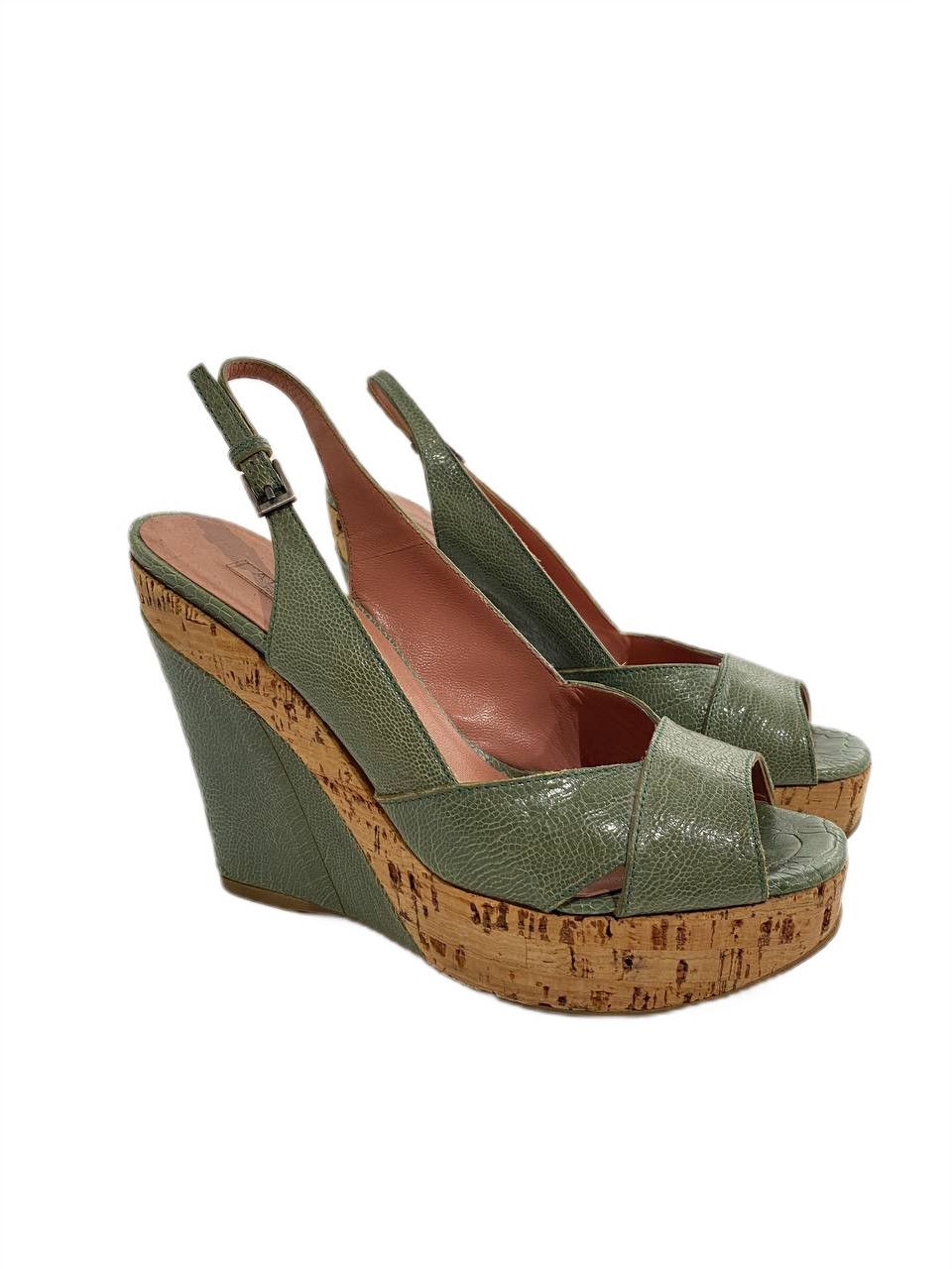 Alaia Alaia Paris Snakeskin Platform Peep Toe Heels Vintage Y2K Size US 6.5 / IT 36.5 - 1 Thumbnail