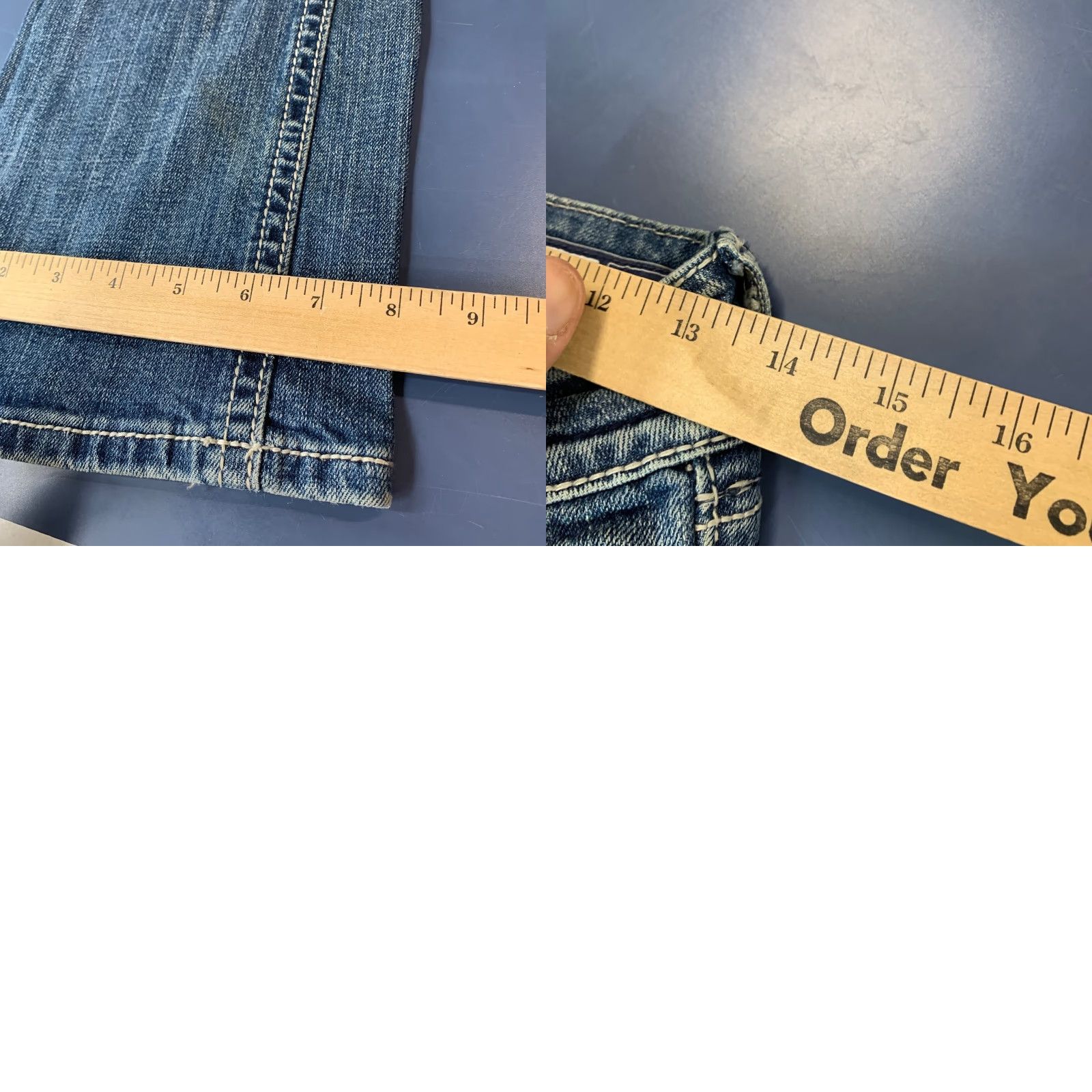 Miss Me Miss Me Jeans Womens Bootcut Denim Size 25 Blue Embellished Stretch 5-Pocket Flap Pocket Y2K Size 42" / US 20 - 10 Thumbnail