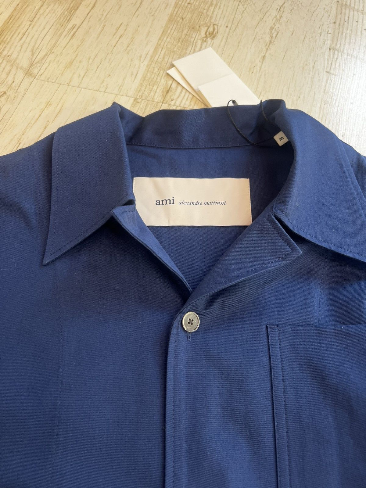 AMI Ami Oversized Cotton Shirt Dark Navy Pocket Unisex Size M Size US M / EU 48-50 / 2 - 6 Thumbnail