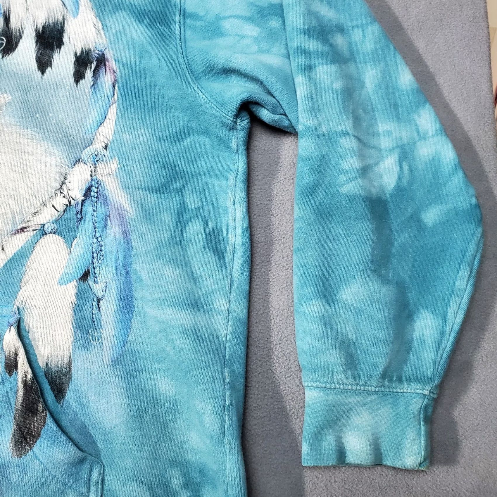 The Mountain The Mountain Hoodie Adult Small Blue Tie Dye Wolf Heart Dream Catcher Feather Shirt (Hooded, Pockets) Size US S / EU 44-46 / 1 - 6 Thumbnail