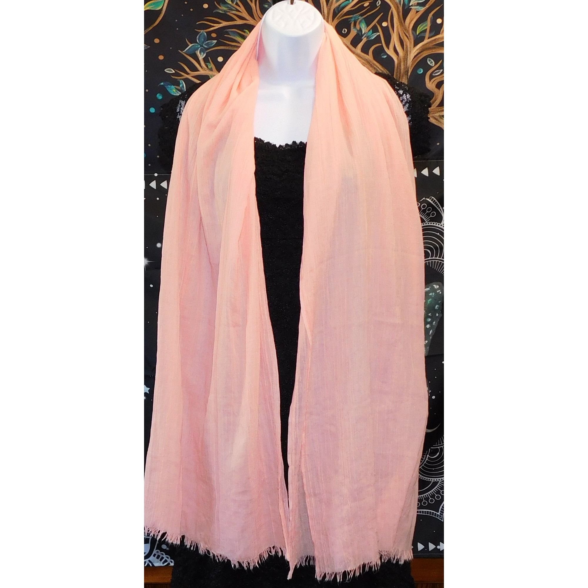 Other Coquette Scrunched Light Pink Lightweight Scarf With Fringe Size ONE SIZE - 3 Thumbnail