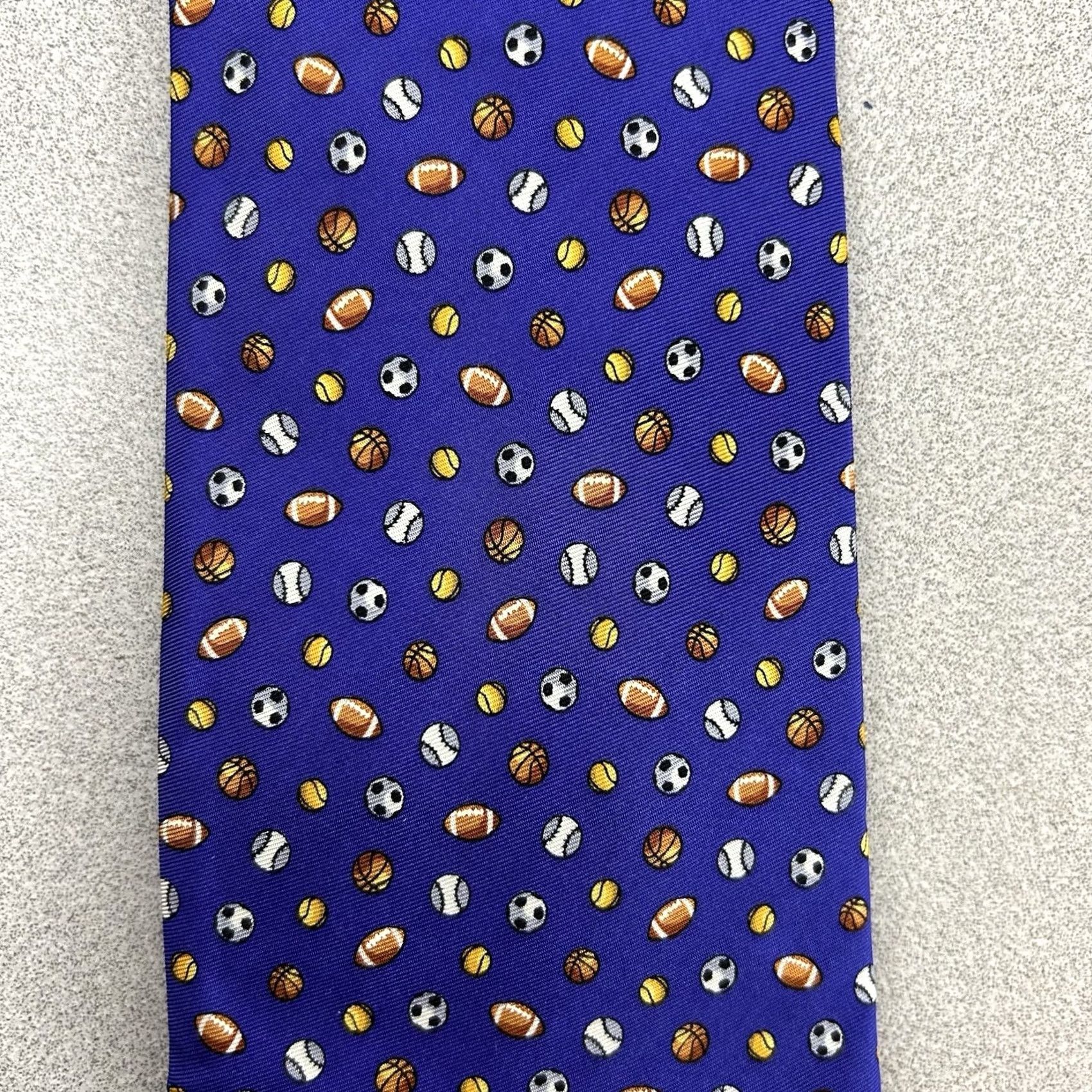 Jos. A. Bank JOS A BANK Sports Ball Purple Silk Tie Johns Hopkins Miracle Collection NWT Sports Baseball Football Hand sewn 57-60 in. Wide Men Tie NWT Size ONE SIZE - 3 Thumbnail