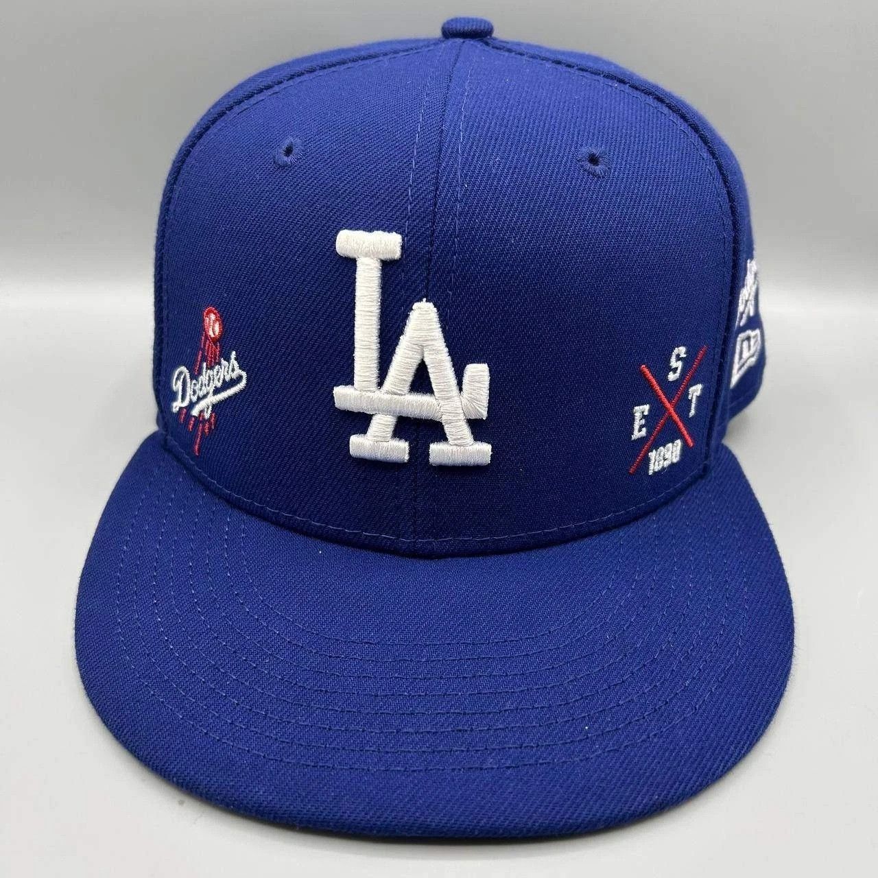 New Era Los Angeles LA Dodgers Hat Men 7 5/8 Blue MLB Fitted Cap Size ONE SIZE - 1 Thumbnail