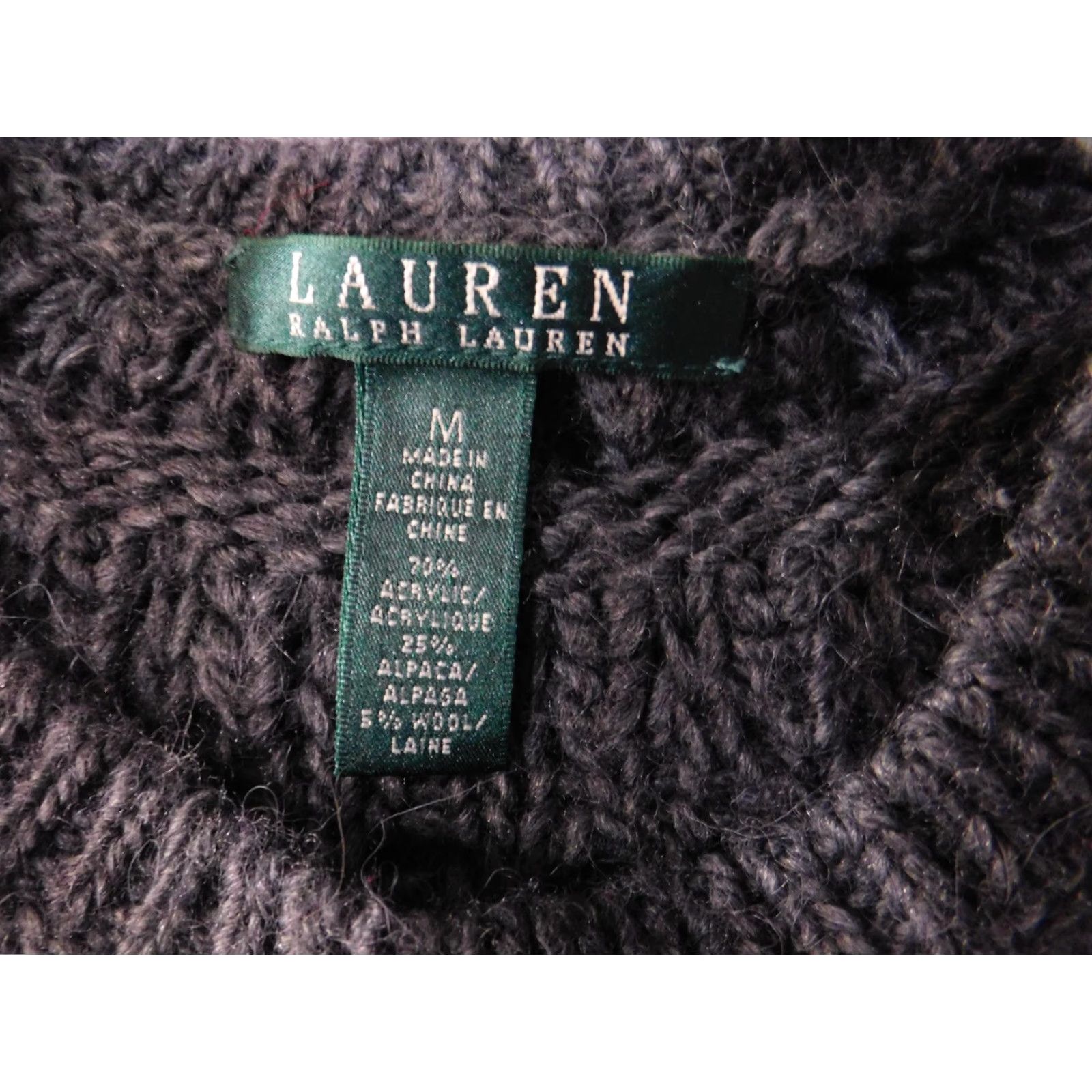 Ralph Lauren VINTAGE Lauren Ralph Lauren Sweater Womens M Gray Alpaca Blend Open Knit Crewneck Size M / US 6-8 / IT 42-44 - 5 Thumbnail