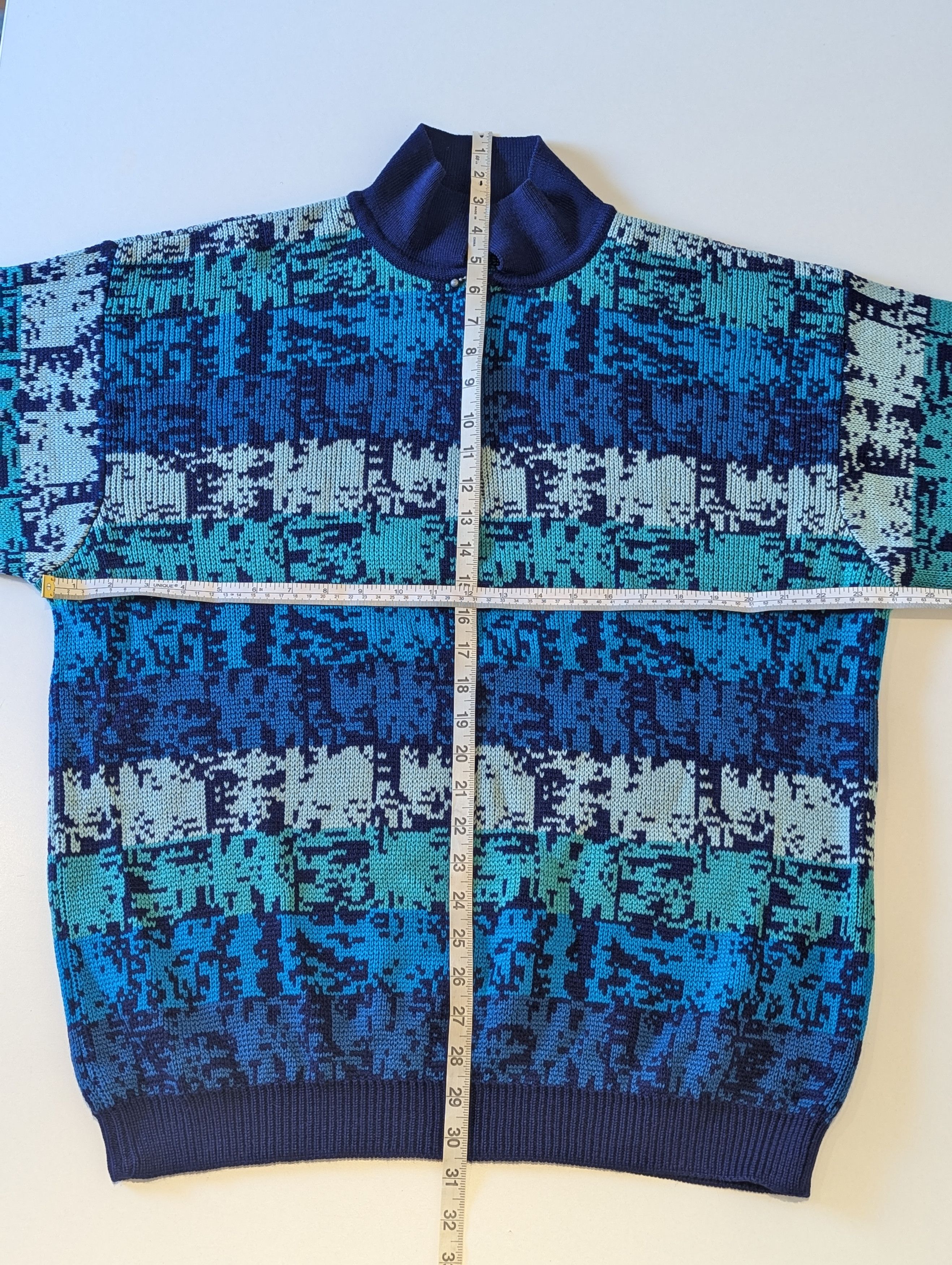 Benetton Vintage Benetton Wool Zip Sweater Size US XXL / EU 58 / 5 - 2 Thumbnail
