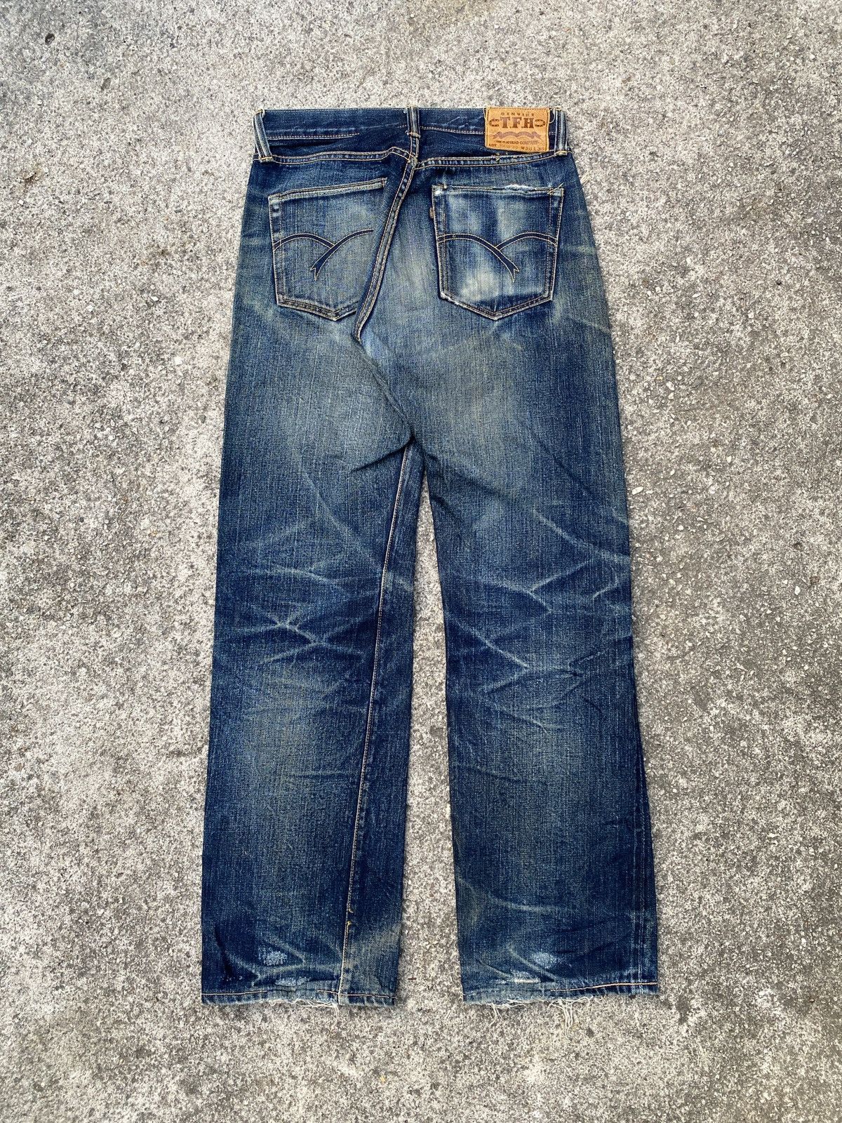 The Flat Head Lot 3005-22 The Flat Head Selvedge Honeycomb Distressed Size US 29 - 2 Thumbnail
