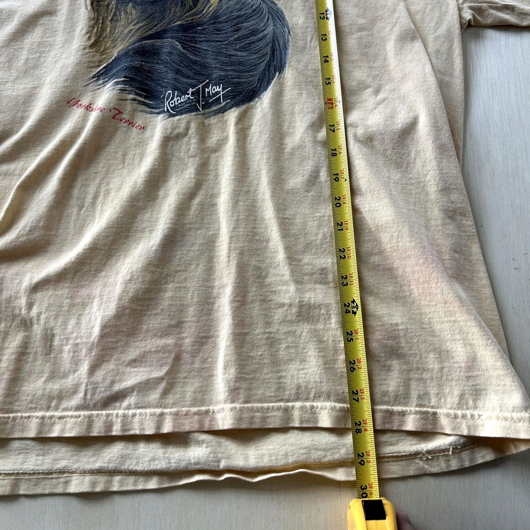 Gildan Gildan Shirt Mens XL Beige Yorkshire Terrier Dog Robert May Graphic Tee T-Shirt Size US XL / EU 56 / 4 - 7 Thumbnail