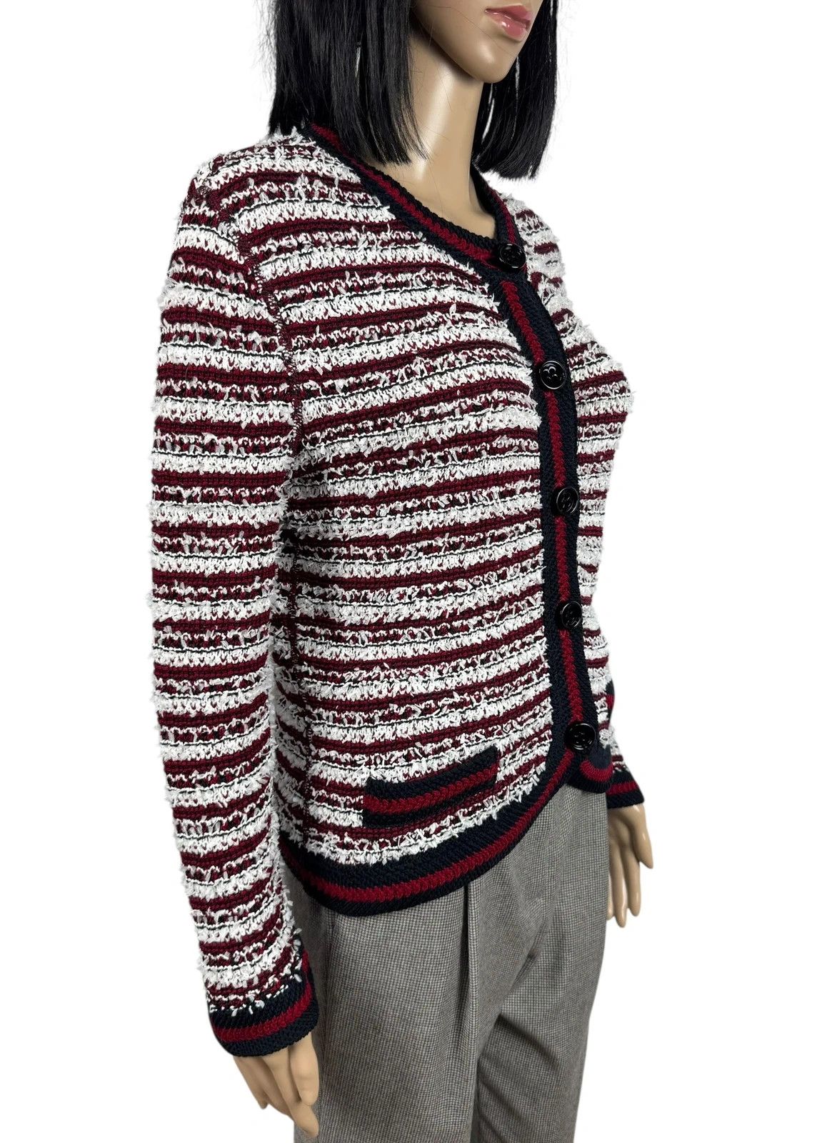Other Marc Cain Knit Jacket Button Up Fringed Cotton size 2 Size S / US 4 / IT 40 - 3 Thumbnail