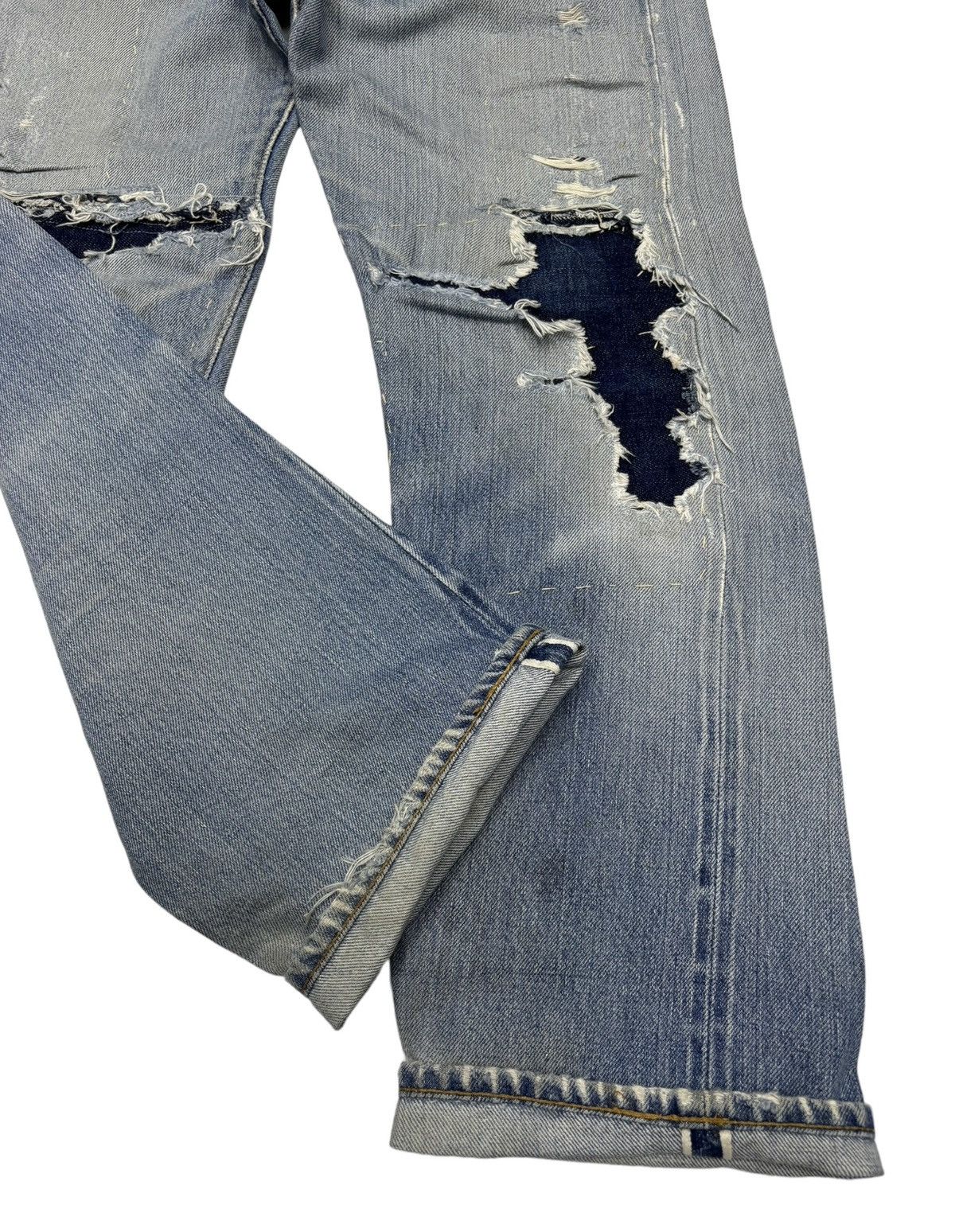 Levi's 🔥LEVIS 501 BUTTON 6 SELVEDGE DISTRESS DENIM BORO SASHIKO Size US 29 - 6 Thumbnail