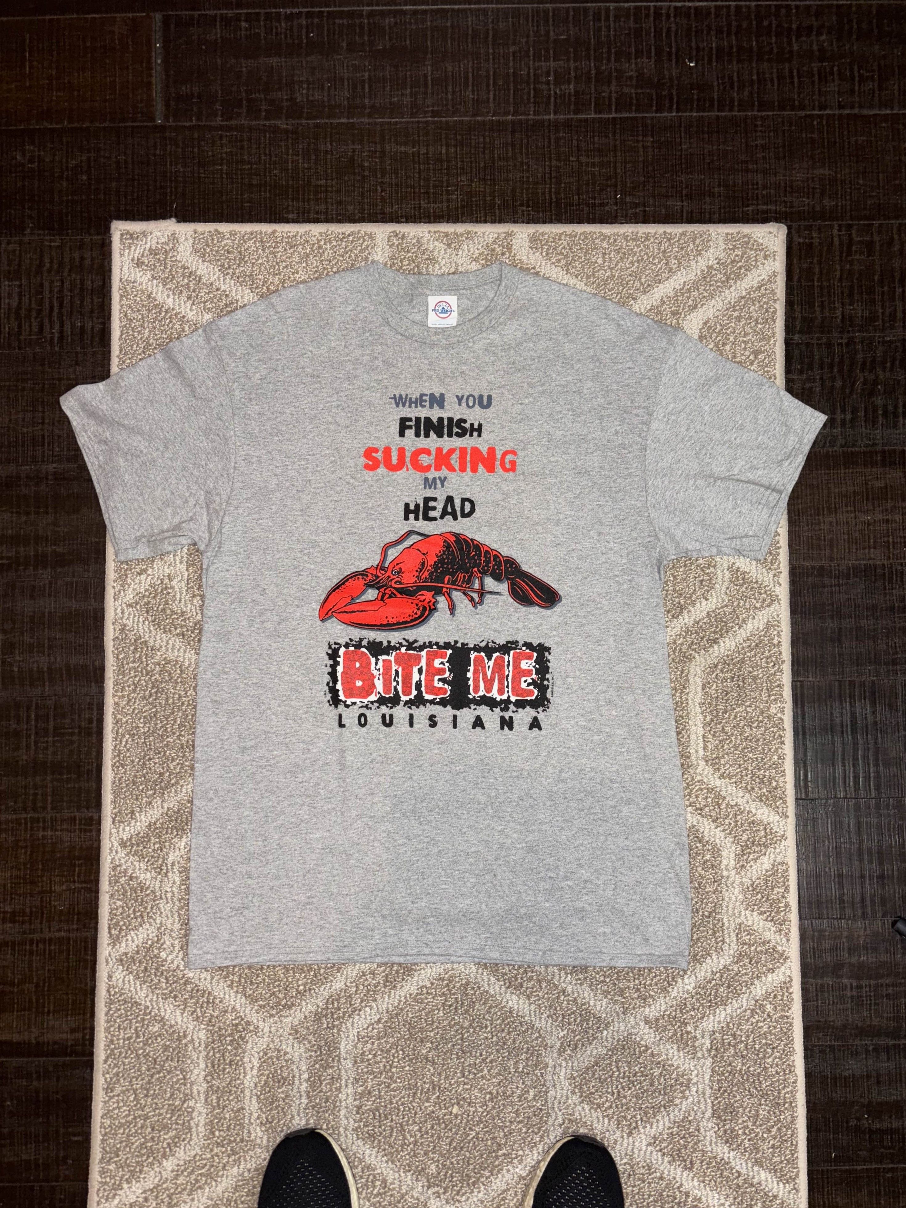 Vintage Y2K Funny Crawfish Dirty Text Tee Size US L / EU 52-54 / 3 - 2 Thumbnail