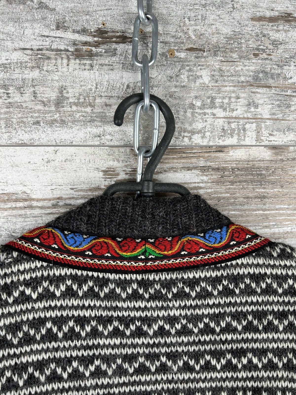 Japanese Brand × Vintage Vintage Norway Style Metal Clasp Striped Knit Cardigan y2k Size US M / EU 48-50 / 2 - 10 Thumbnail