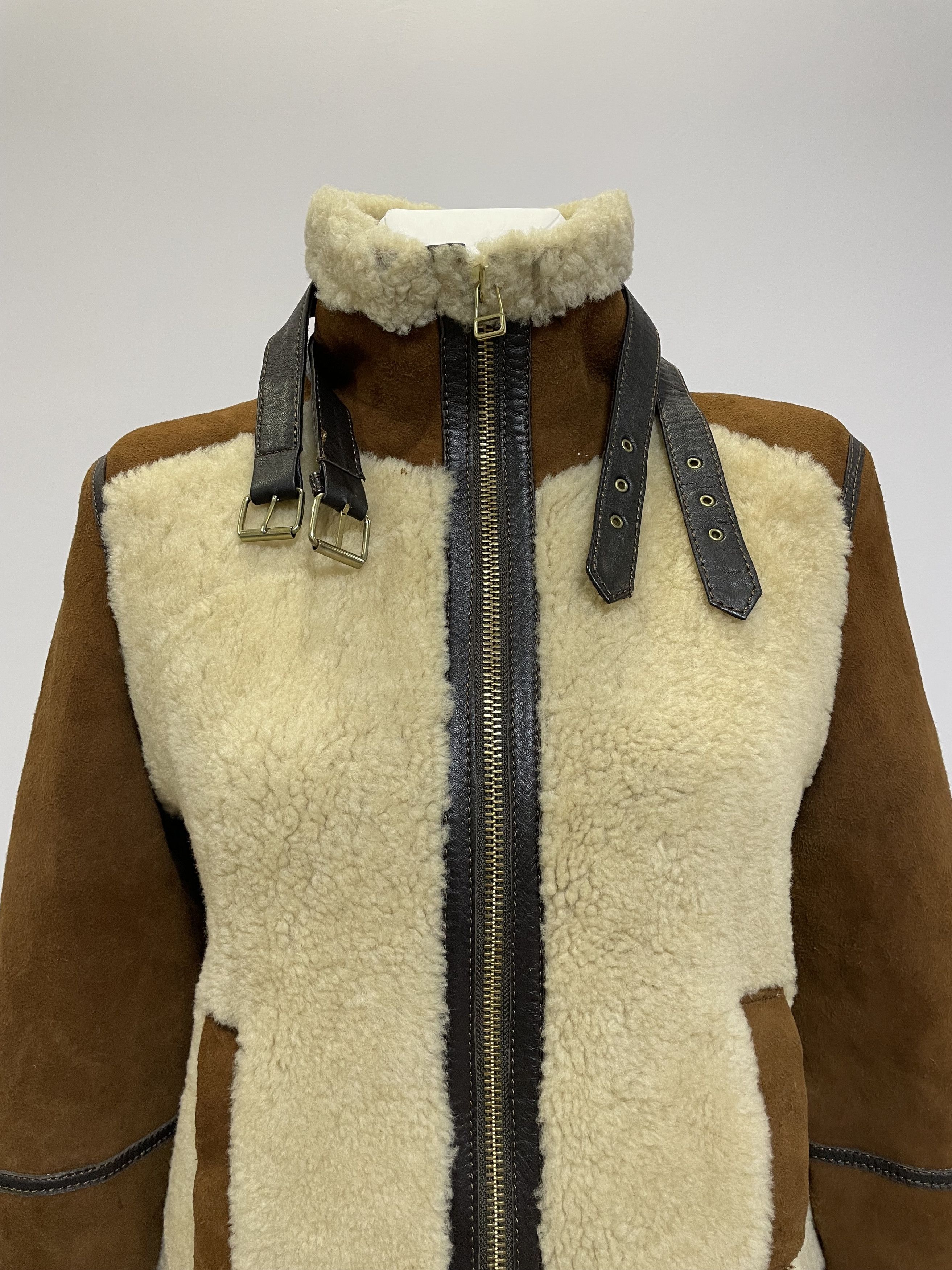 Massimo Dutti MASSIMO DUTTI Aviator Fur Shearling Bomber Jacket Sheepskin Size M / US 6-8 / IT 42-44 - 9 Thumbnail