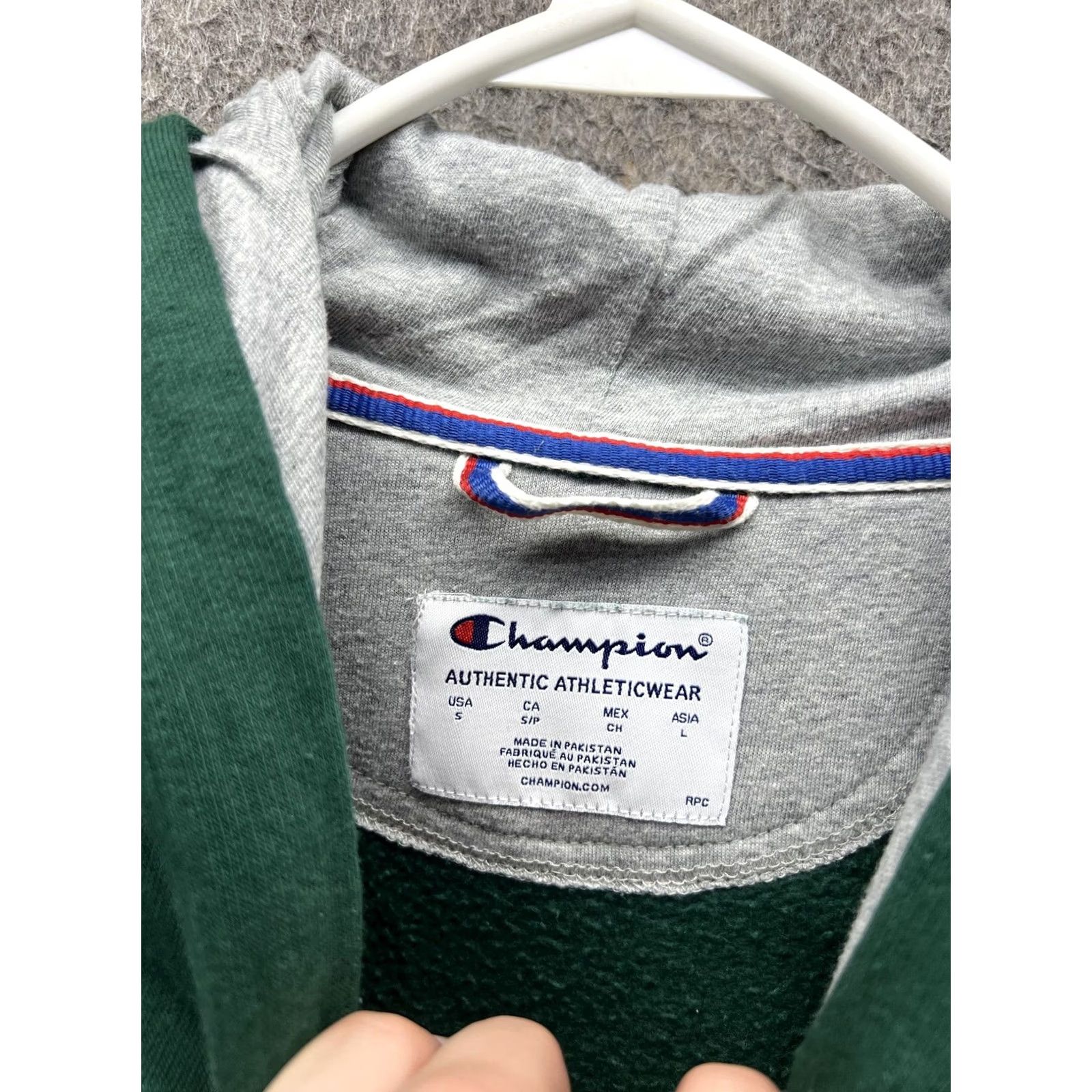 Champion Champion Hoodie Mens Small Green Front Graphic Logo Pullover Fleece Sweatshirt Size US S / EU 44-46 / 1 - 2 Thumbnail