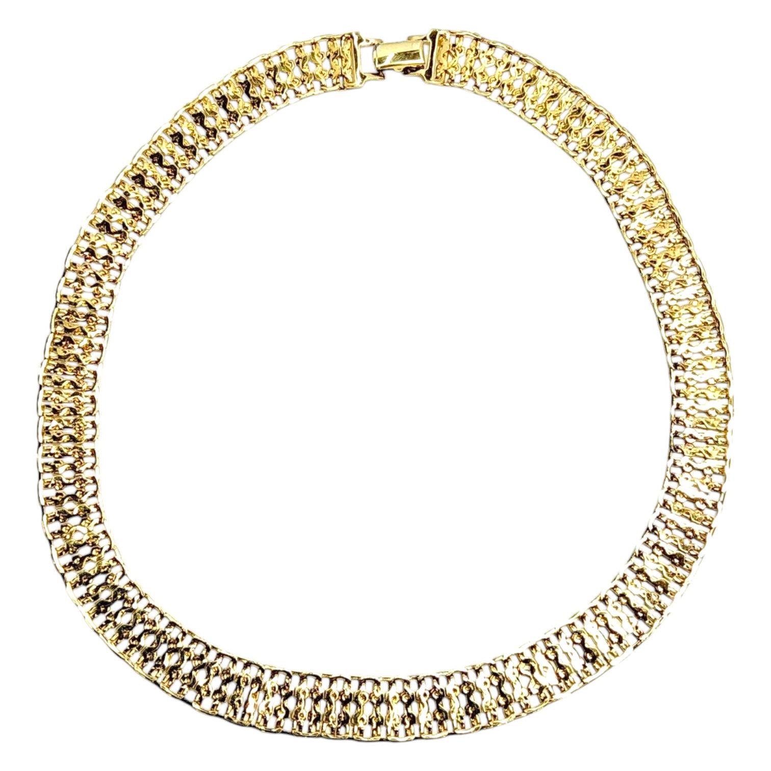 Monet Monet Flat Woven Gold Tone Chain Choker Collar Necklace Size ONE SIZE - 4 Thumbnail
