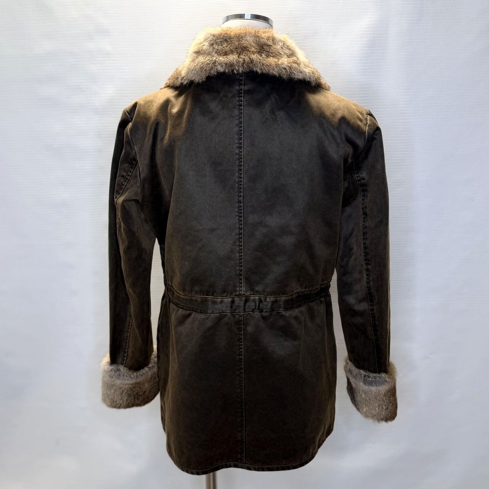 Vintage Sundance Coat Parka Womens Medium Brown Faux Fur Trim Hooded Mid-Length Jacket Size M / US 6-8 / IT 42-44 - 5 Thumbnail