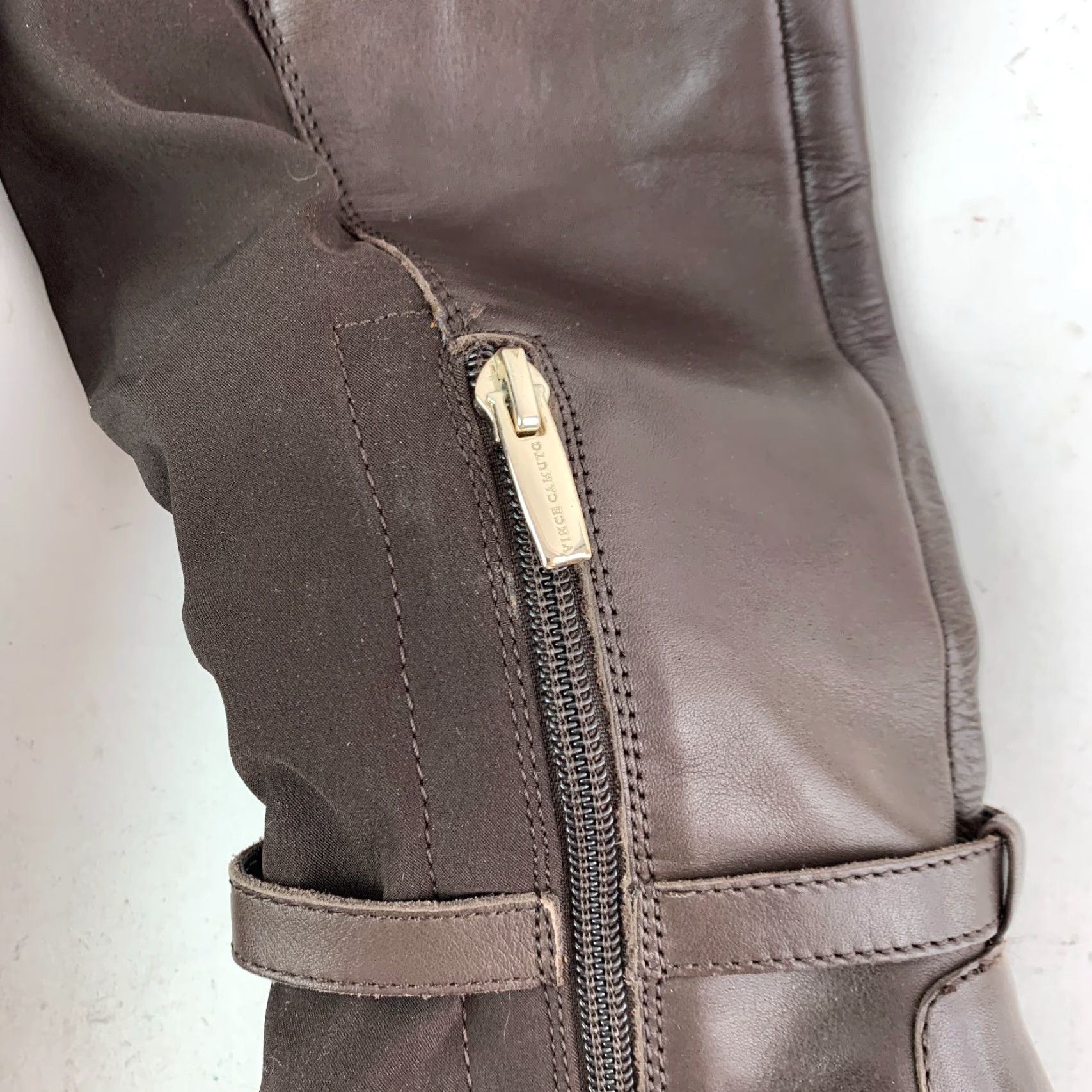 Vince Camuto Vince Camuto Pelda Tall Knee High Brown Leather Sock Boots Size 8.5 EU 38.5 Womens Size US 9 / IT 39 - 2 Thumbnail