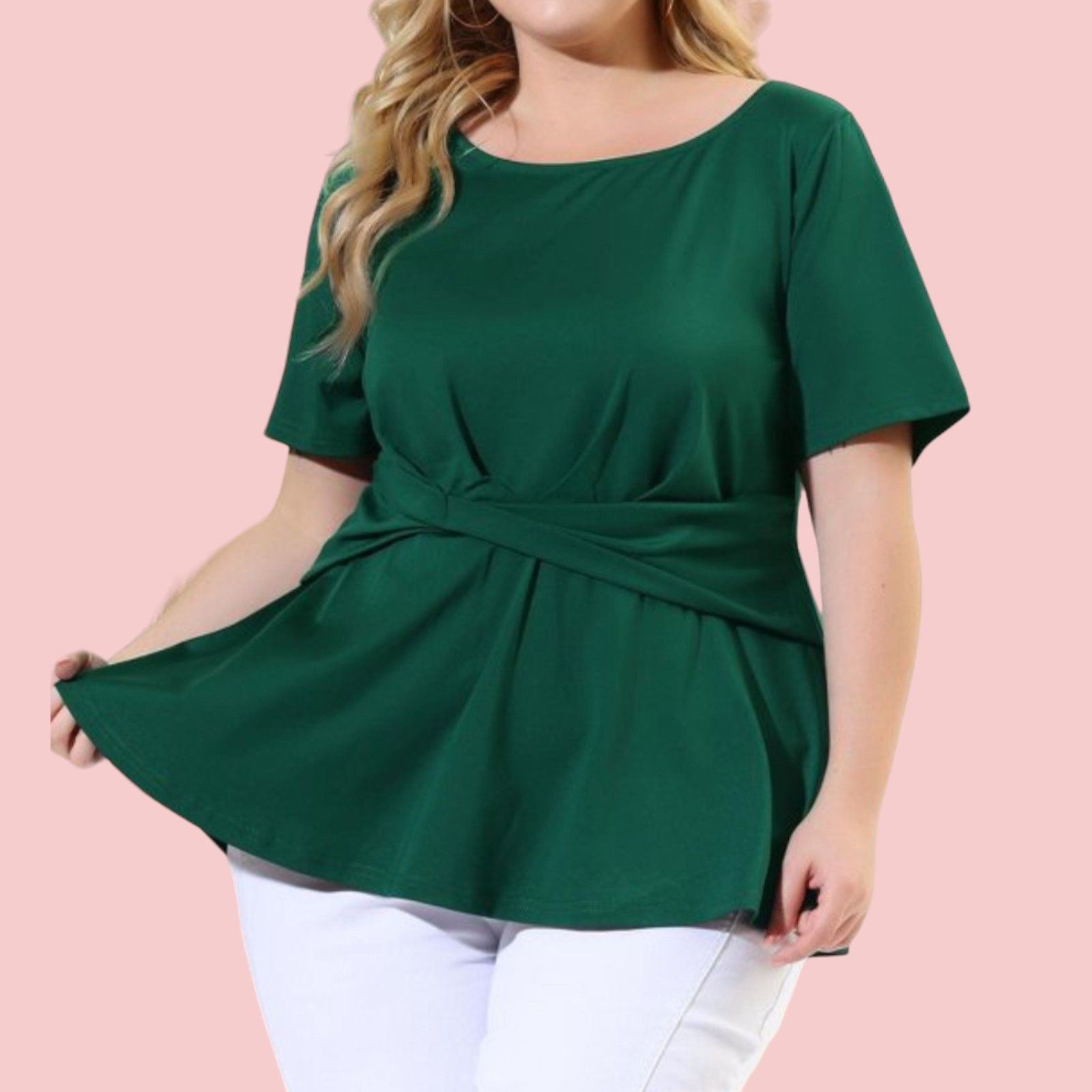 Other Agne Orinda - Women's Twisted Knot Waist Short Sleeves Summe Size XL / US 12-14 / IT 48-50 - 1 Thumbnail